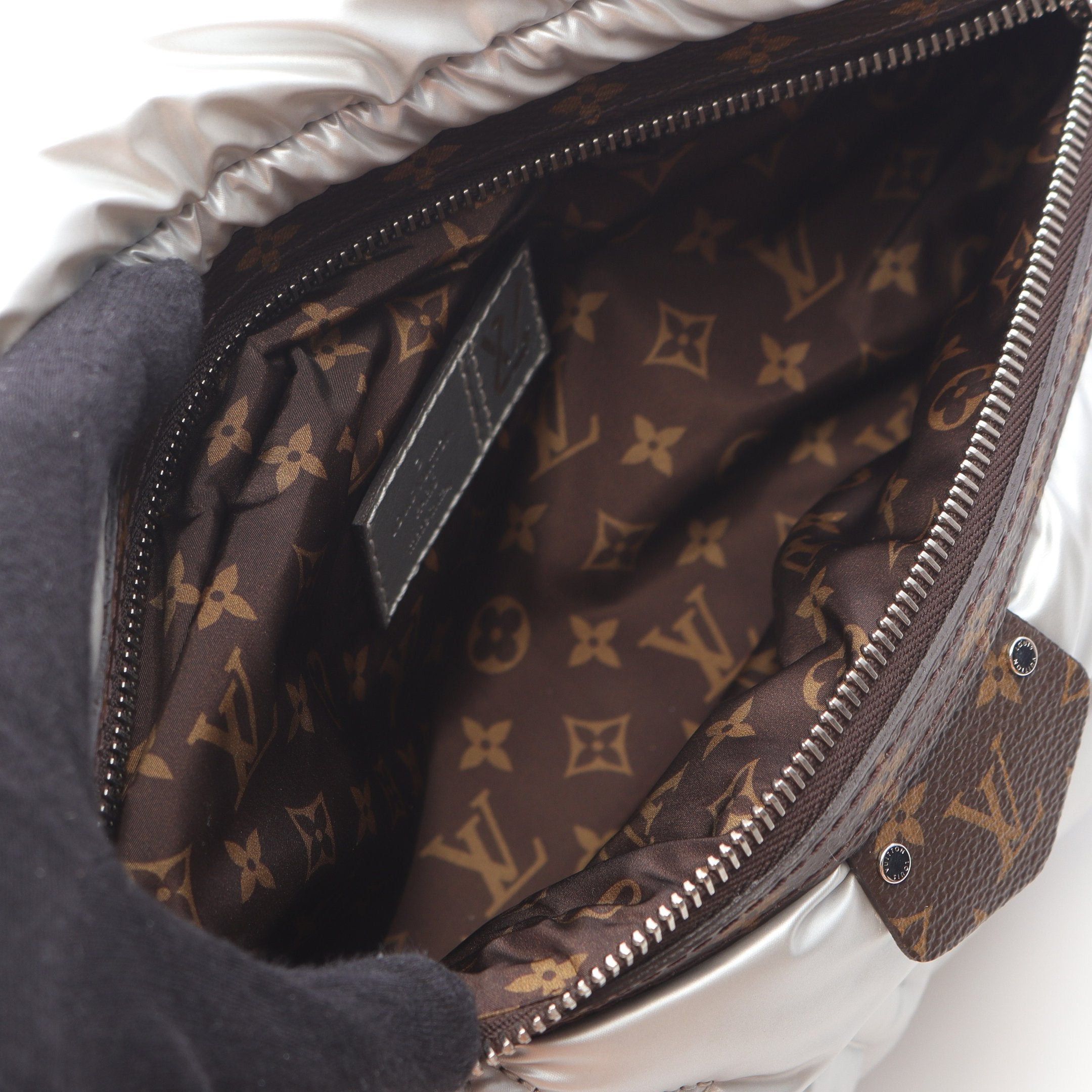 Louis Vuitton Louis Vuitton Maxi Bum Bag Lv Pillow Body Waist Nylon Silver Brown Size ONE SIZE - 3 Thumbnail