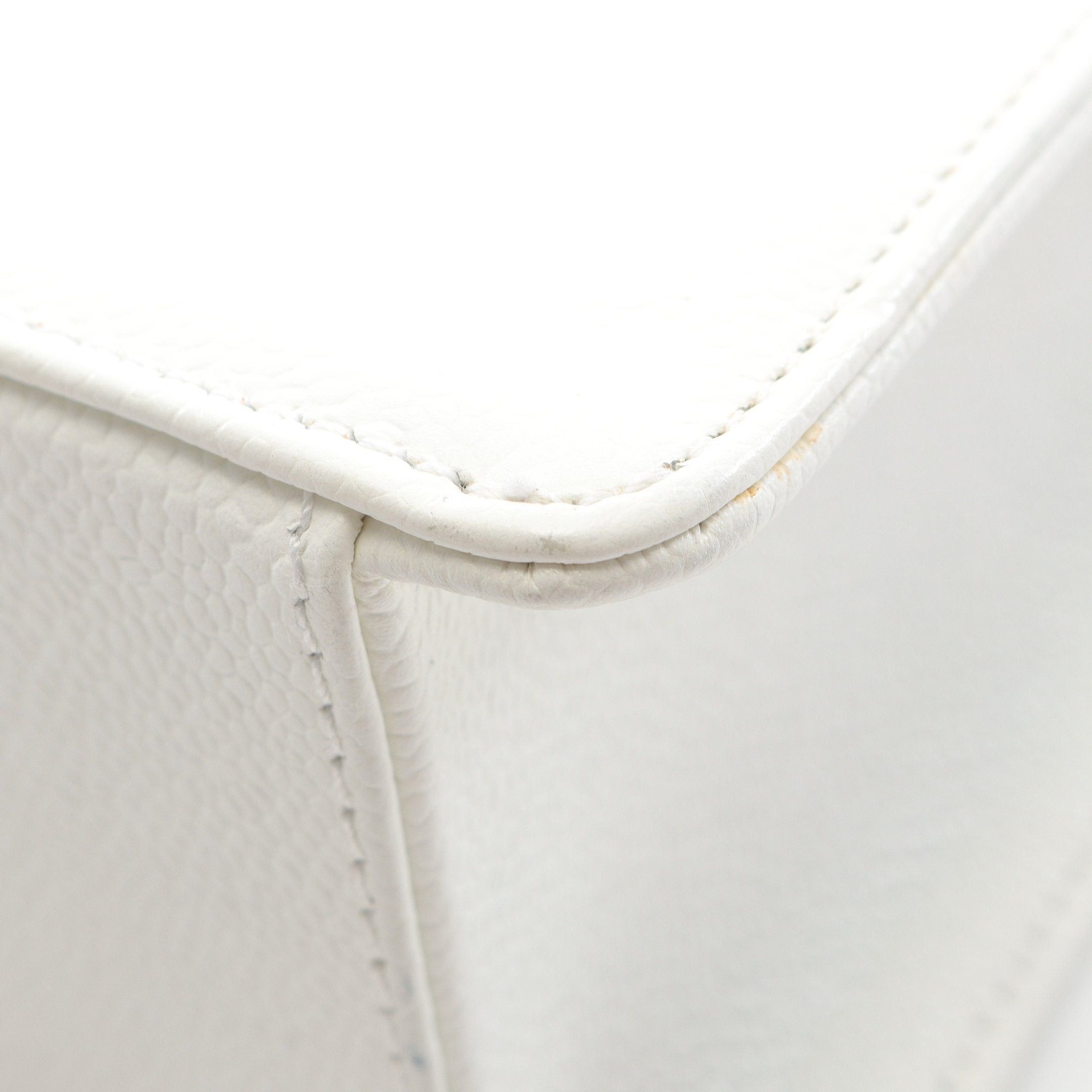 Chanel Chanel Coco Mark Handbag Caviar Skin White Black Hardware Size ONE SIZE - 9 Thumbnail
