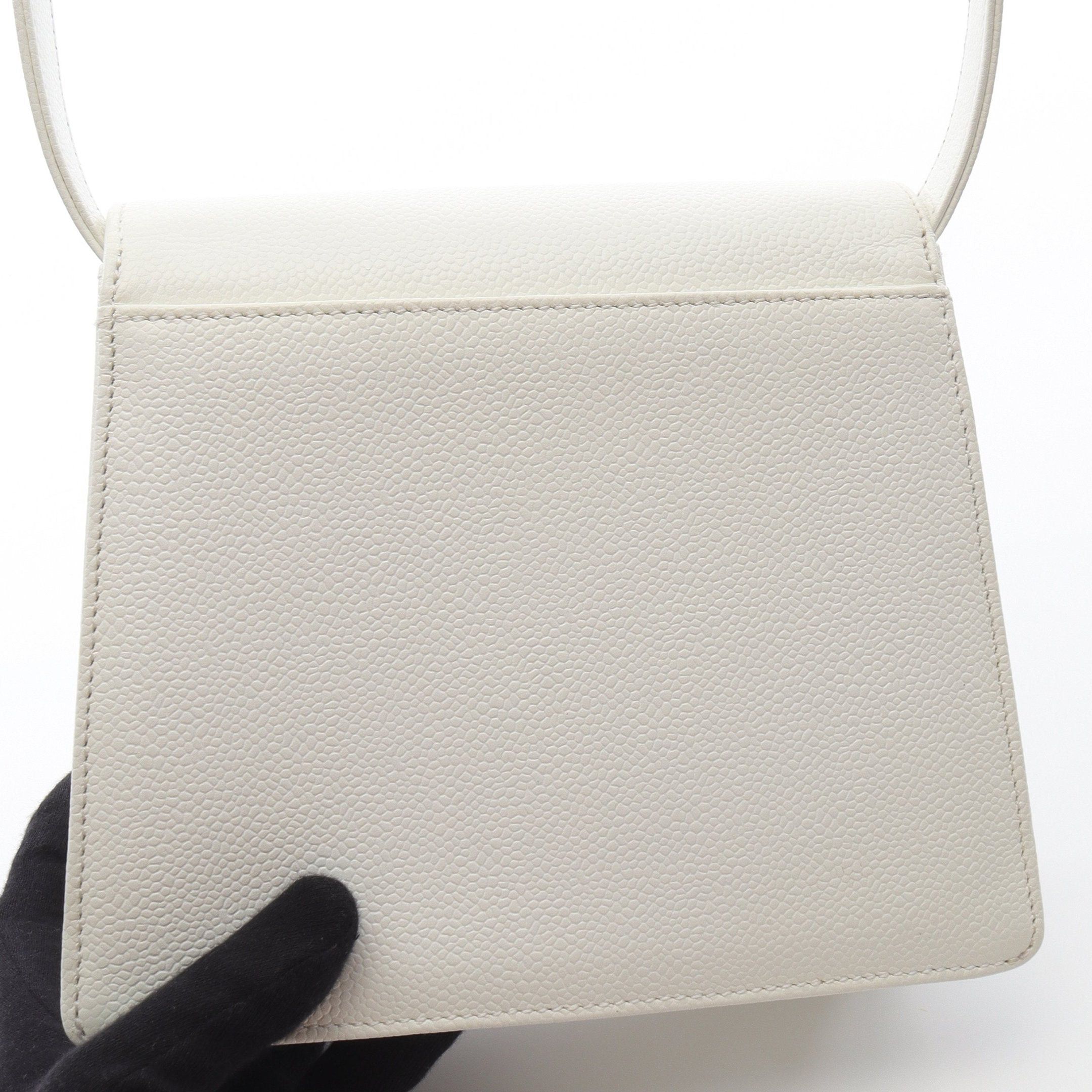 Chanel Chanel Coco Mark Handbag Caviar Skin White Black Hardware Size ONE SIZE - 12 Thumbnail