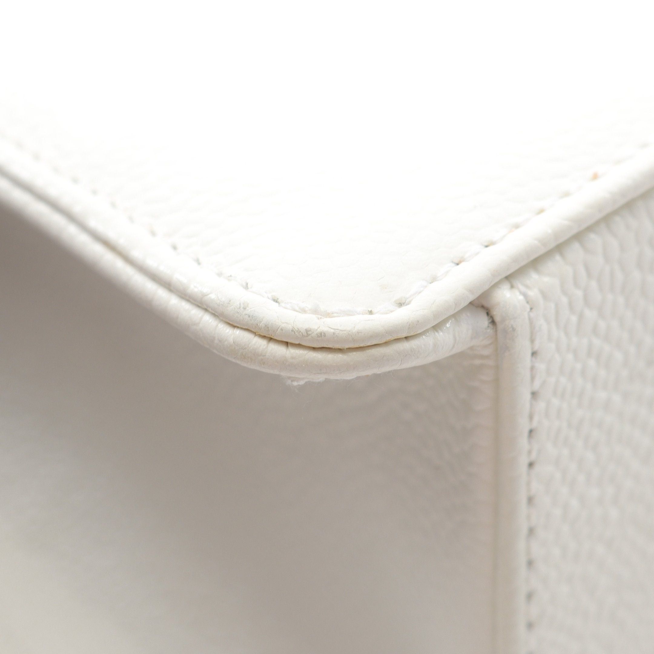 Chanel Chanel Coco Mark Handbag Caviar Skin White Black Hardware Size ONE SIZE - 8 Thumbnail