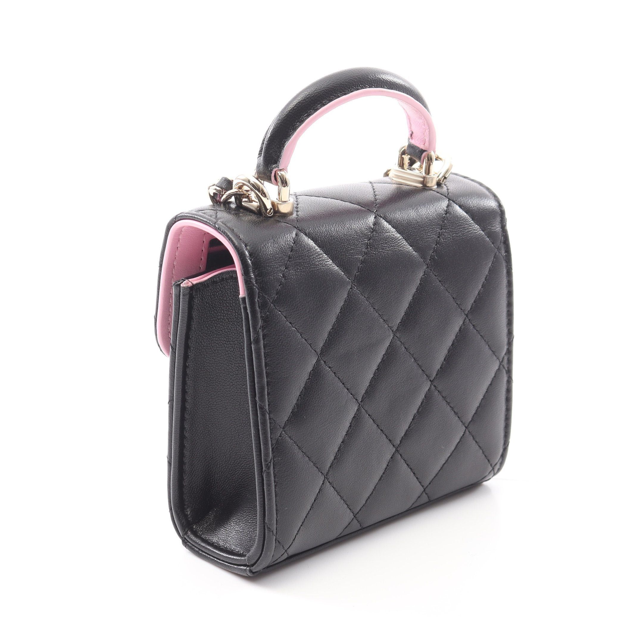Chanel Chanel Mini Matelasse Chain Clutch Shoulder Bag Lambskin Black Gold Hardware Size ONE SIZE - 2 Thumbnail