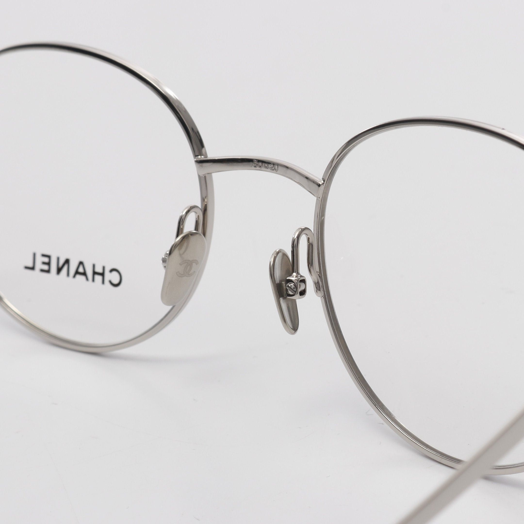 Chanel Chanel Oval Shape Optical Glasses Silver Non-Prescription Size ONE SIZE - 6 Thumbnail