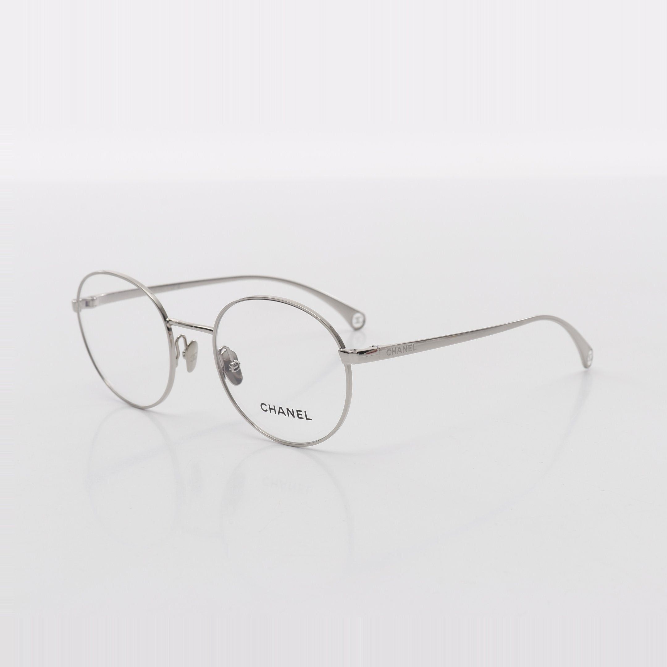 Chanel Chanel Oval Shape Optical Glasses Silver Non-Prescription Size ONE SIZE - 2 Thumbnail