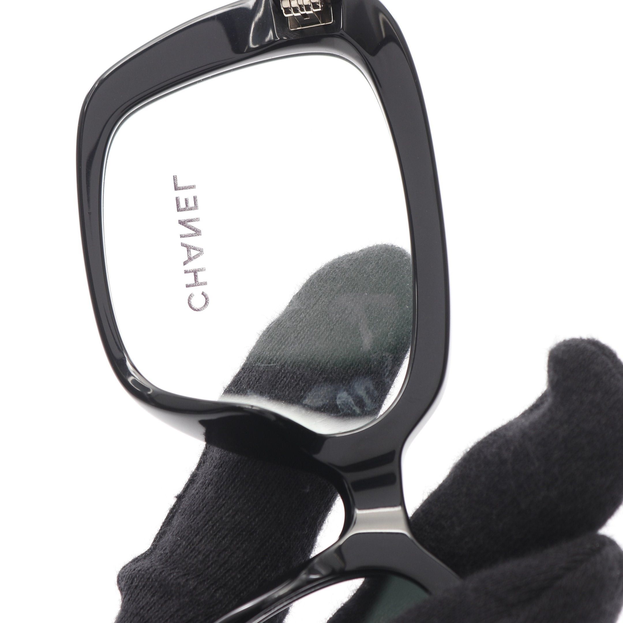 Chanel Chanel Coco Mark Glasses Chain Decoration Black Non-Prescription Size ONE SIZE - 9 Thumbnail