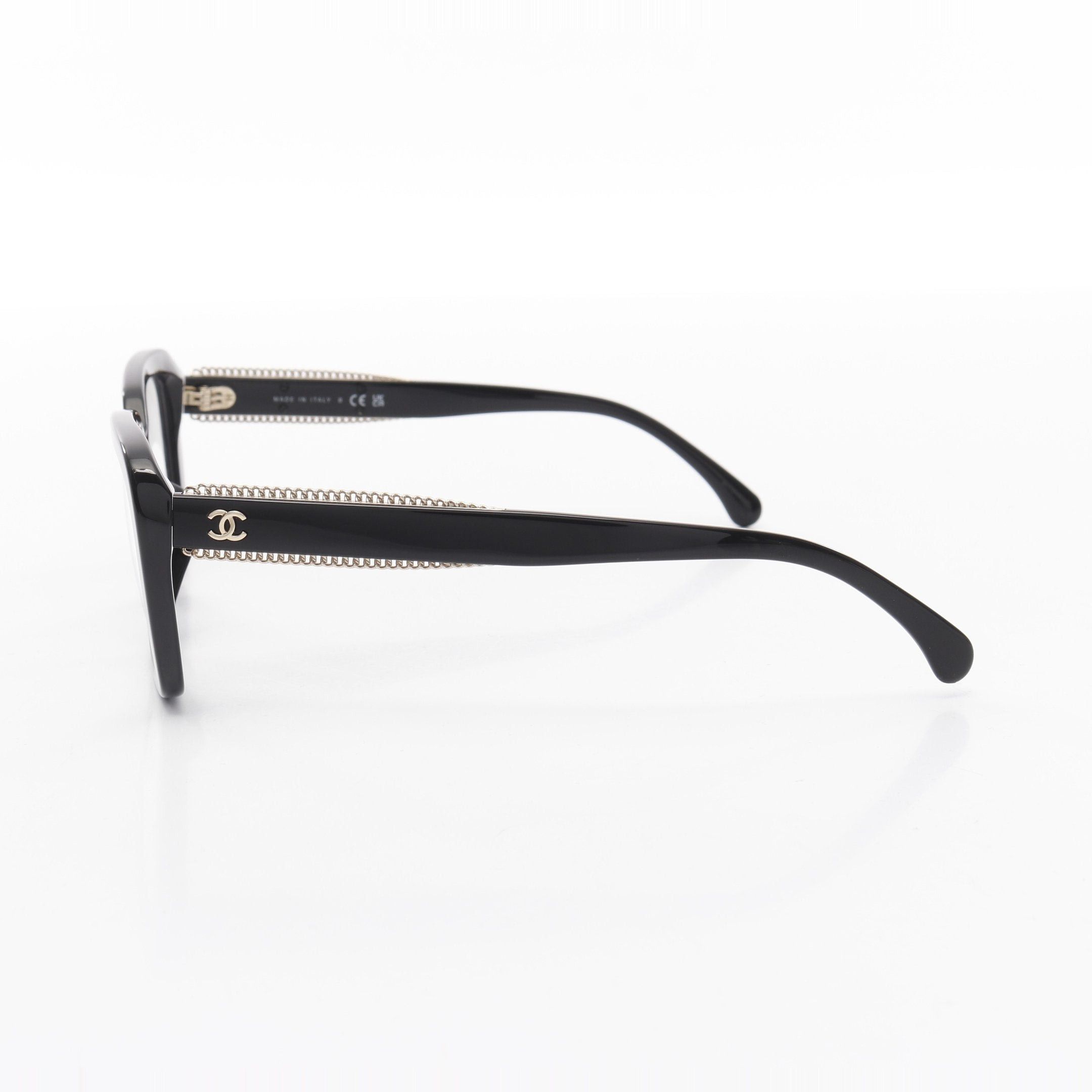 Chanel Chanel Coco Mark Glasses Chain Decoration Black Non-Prescription Size ONE SIZE - 3 Thumbnail