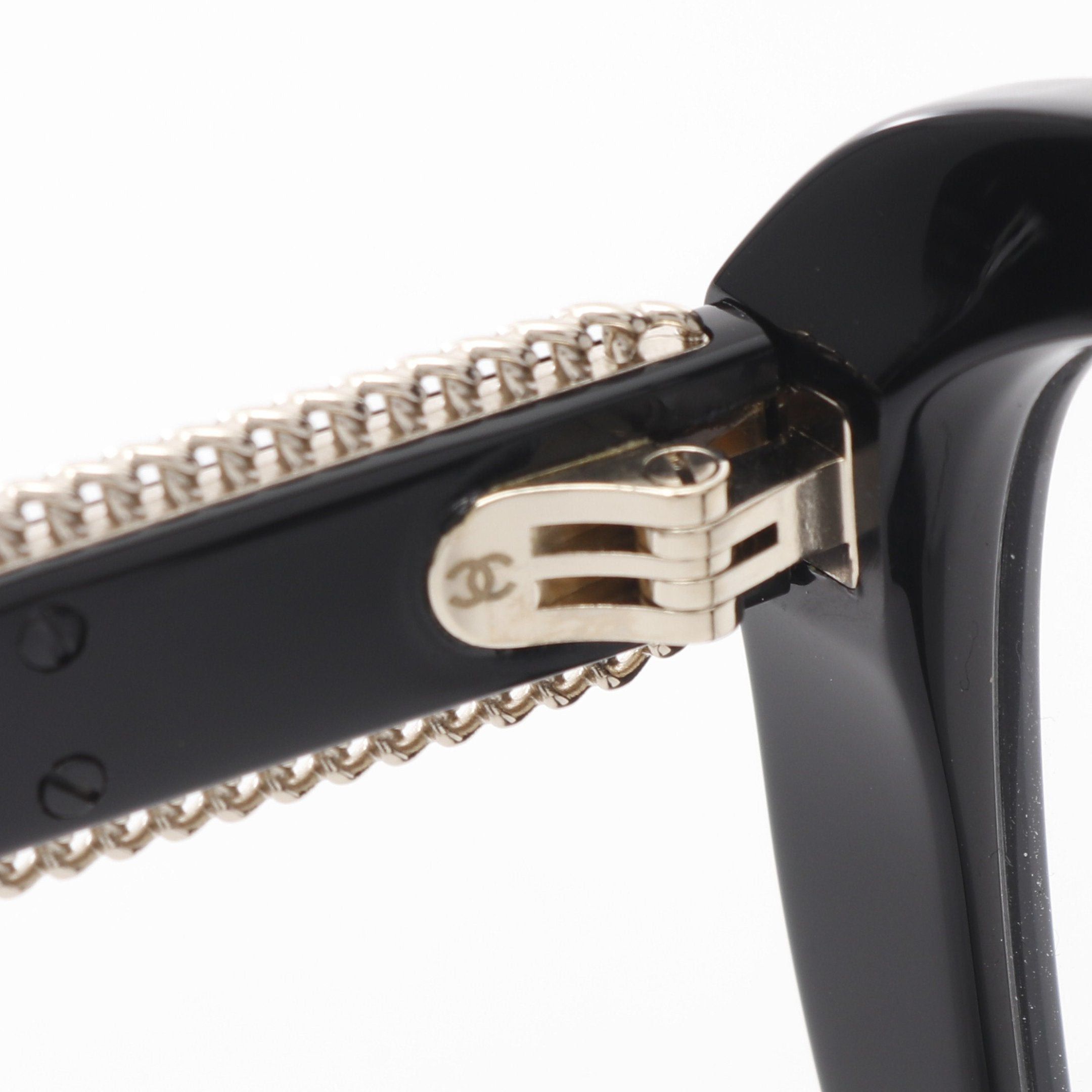 Chanel Chanel Coco Mark Glasses Chain Decoration Black Non-Prescription Size ONE SIZE - 4 Thumbnail