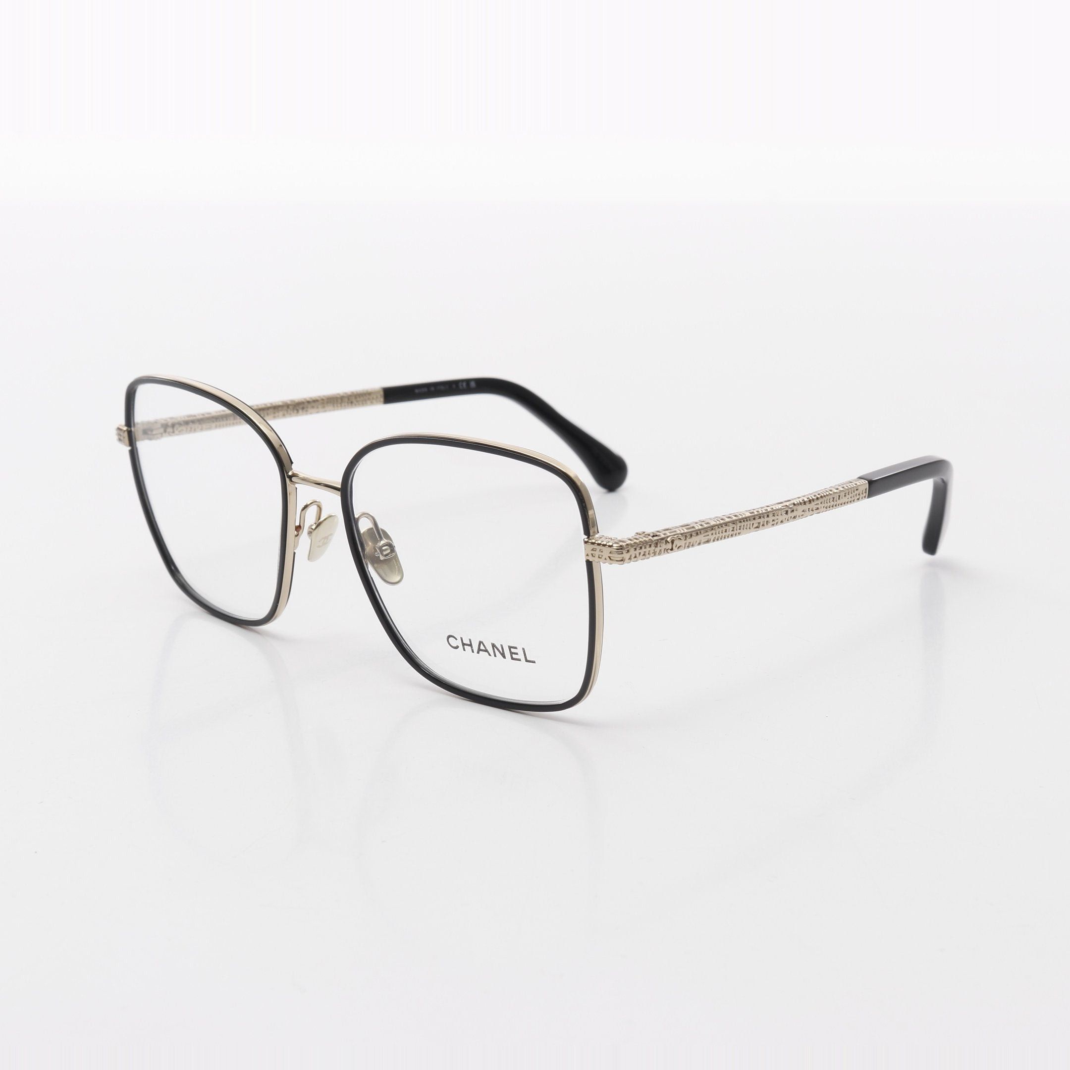 Chanel Chanel Square Shape Optical Glasses Gp Black Gold Non-Prescription Size ONE SIZE - 2 Thumbnail