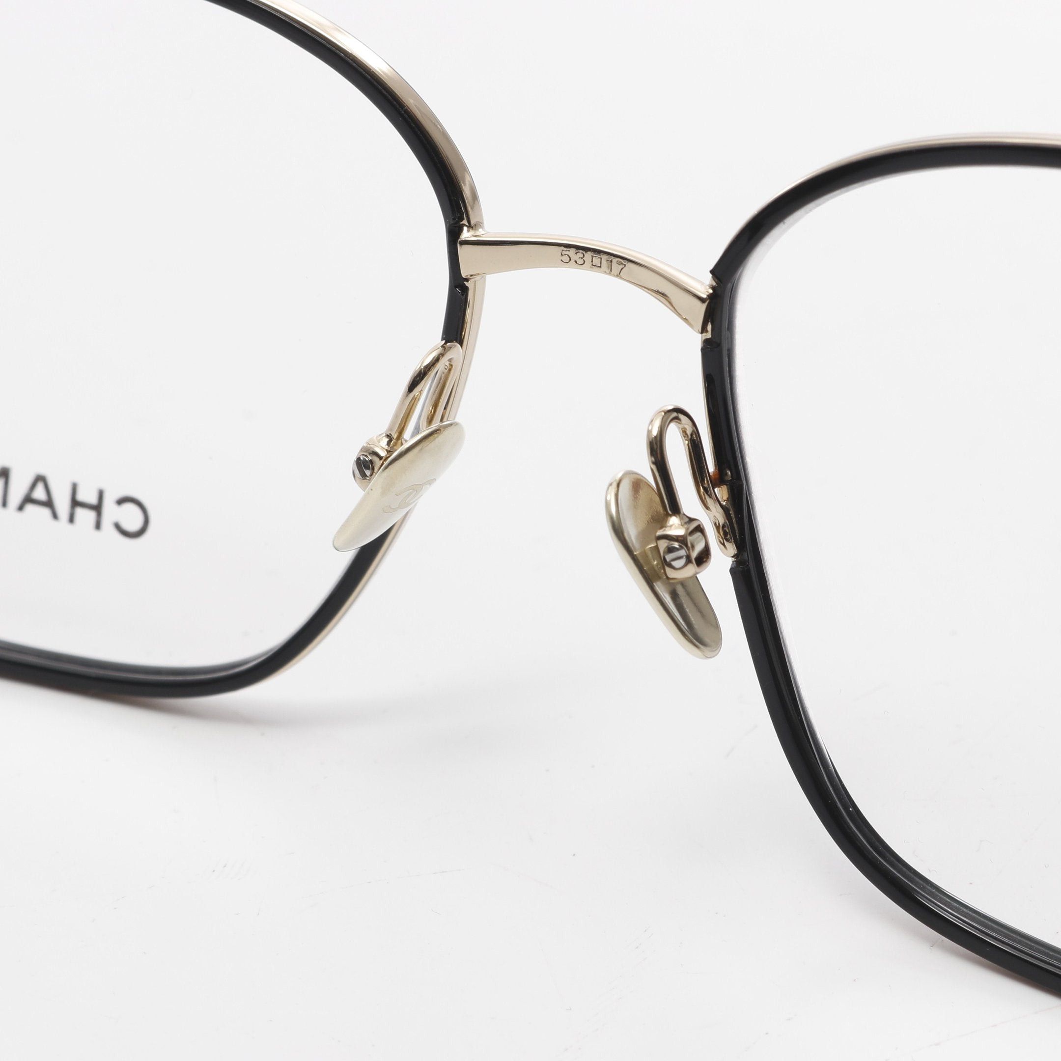 Chanel Chanel Square Shape Optical Glasses Gp Black Gold Non-Prescription Size ONE SIZE - 6 Thumbnail