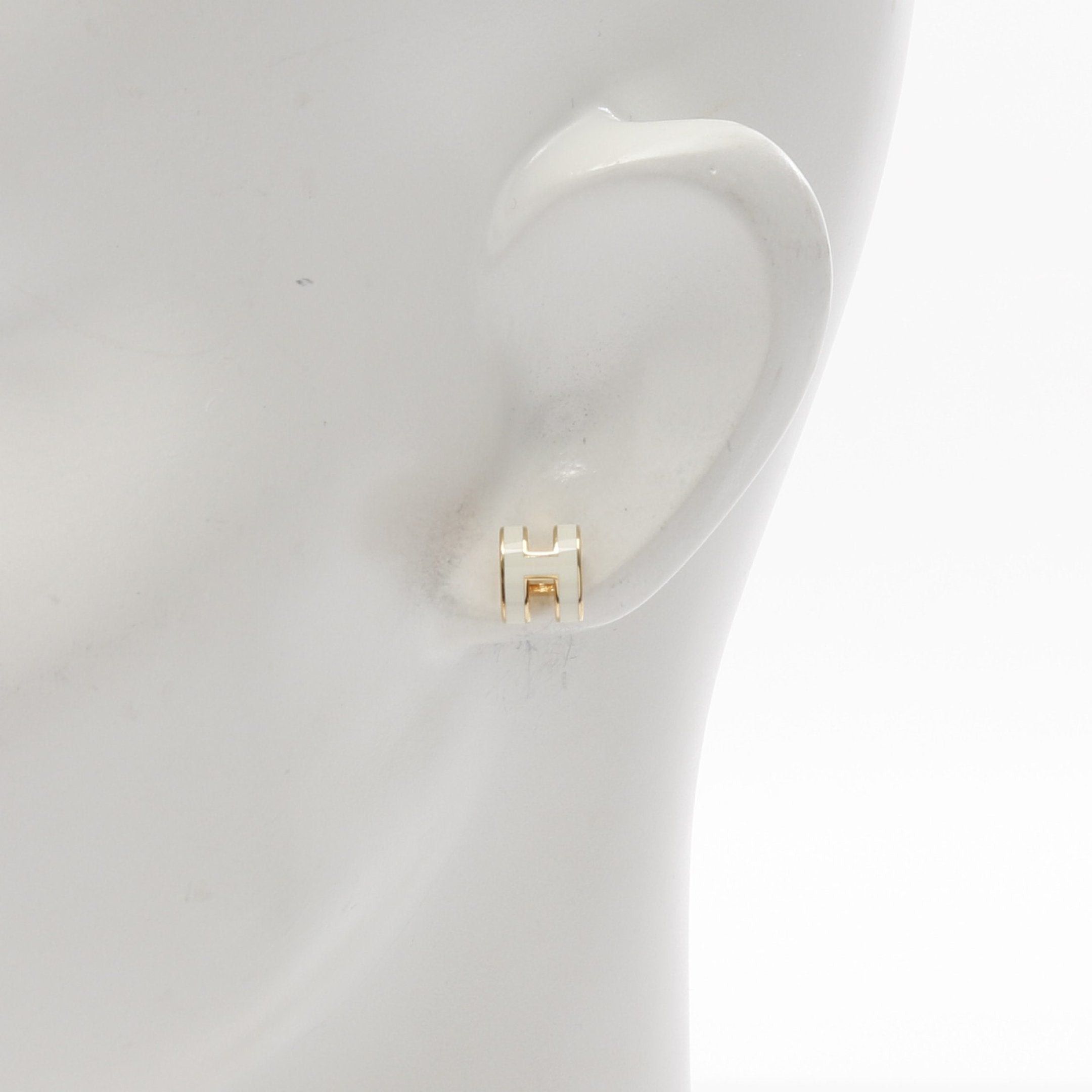 Hermes Hermes Mini Pop H Earrings Gp White Gold Size ONE SIZE - 4 Thumbnail