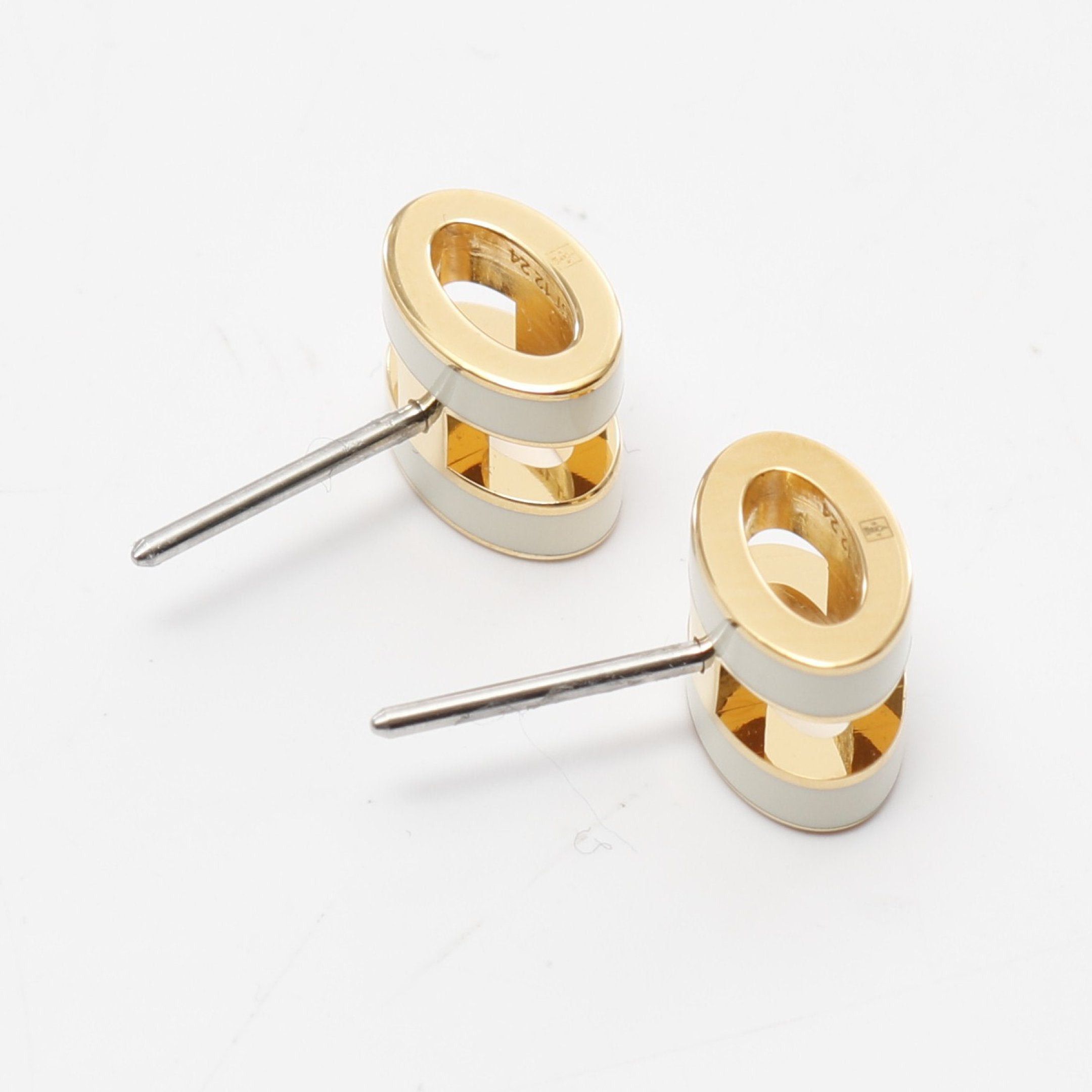 Hermes Hermes Mini Pop H Earrings Gp White Gold Size ONE SIZE - 5 Thumbnail