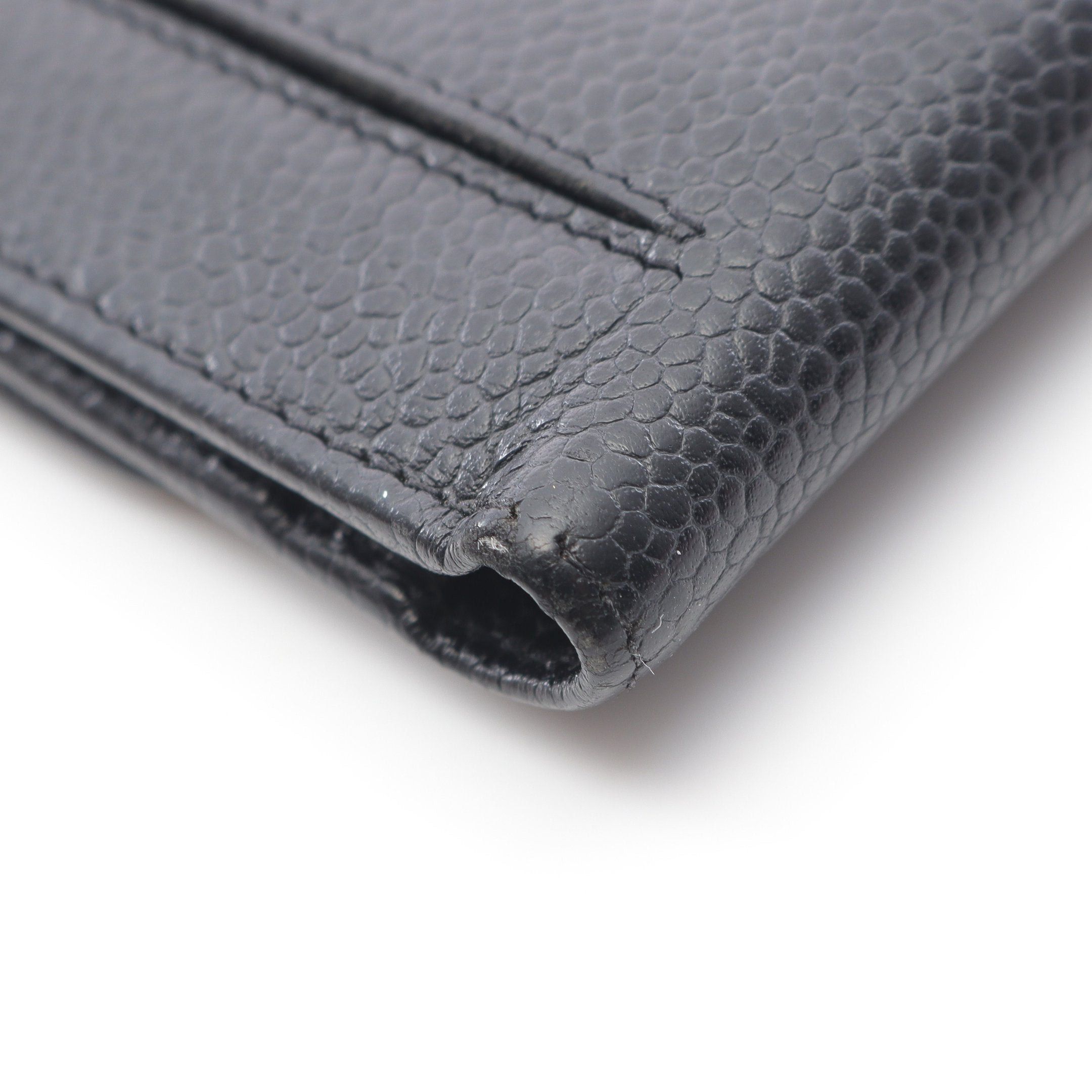 Chanel Chanel Coco Mark Trifold Wallet Caviar Skin Black Gold Hardware Size ONE SIZE - 6 Thumbnail