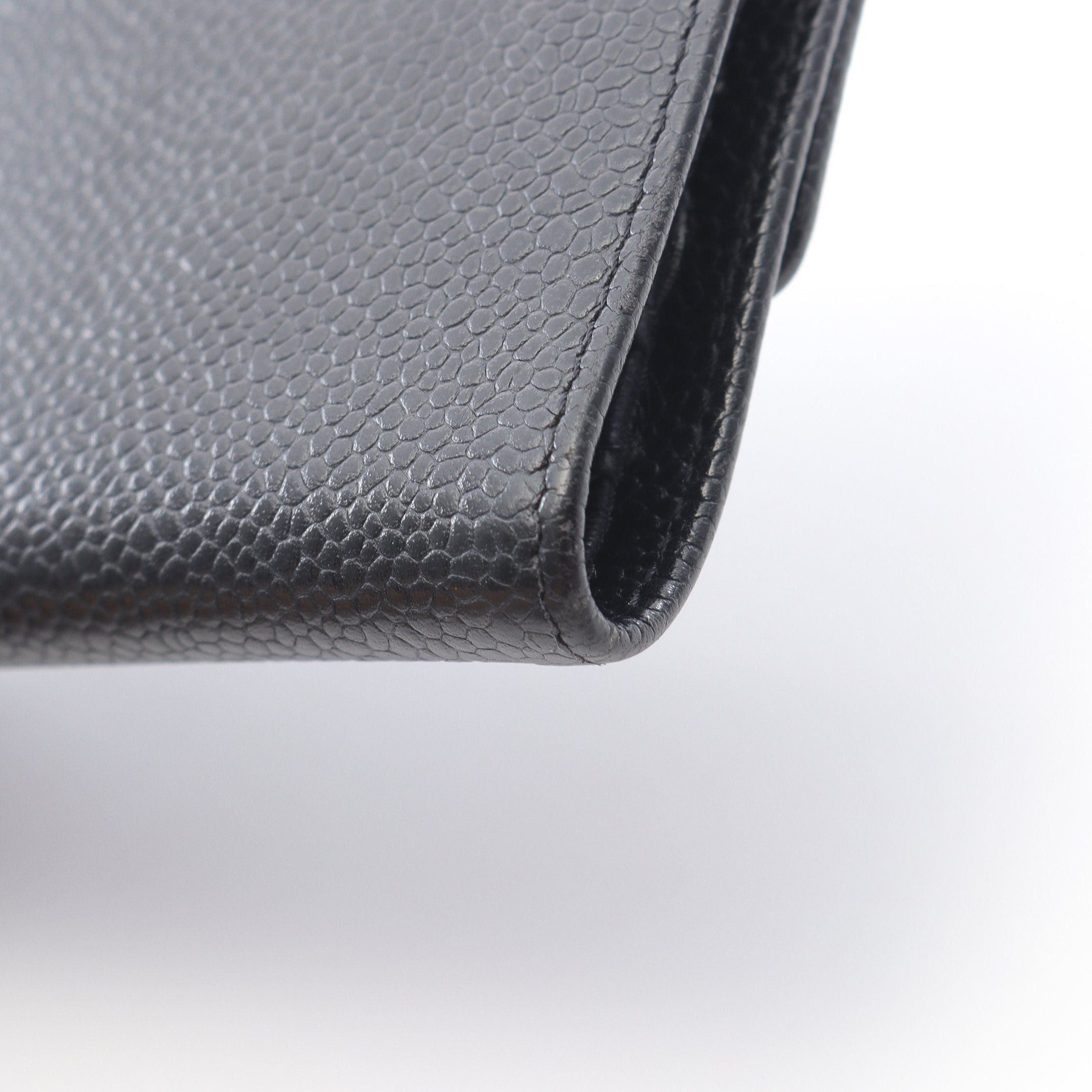 Chanel Chanel Coco Mark Trifold Wallet Caviar Skin Black Gold Hardware Size ONE SIZE - 8 Thumbnail
