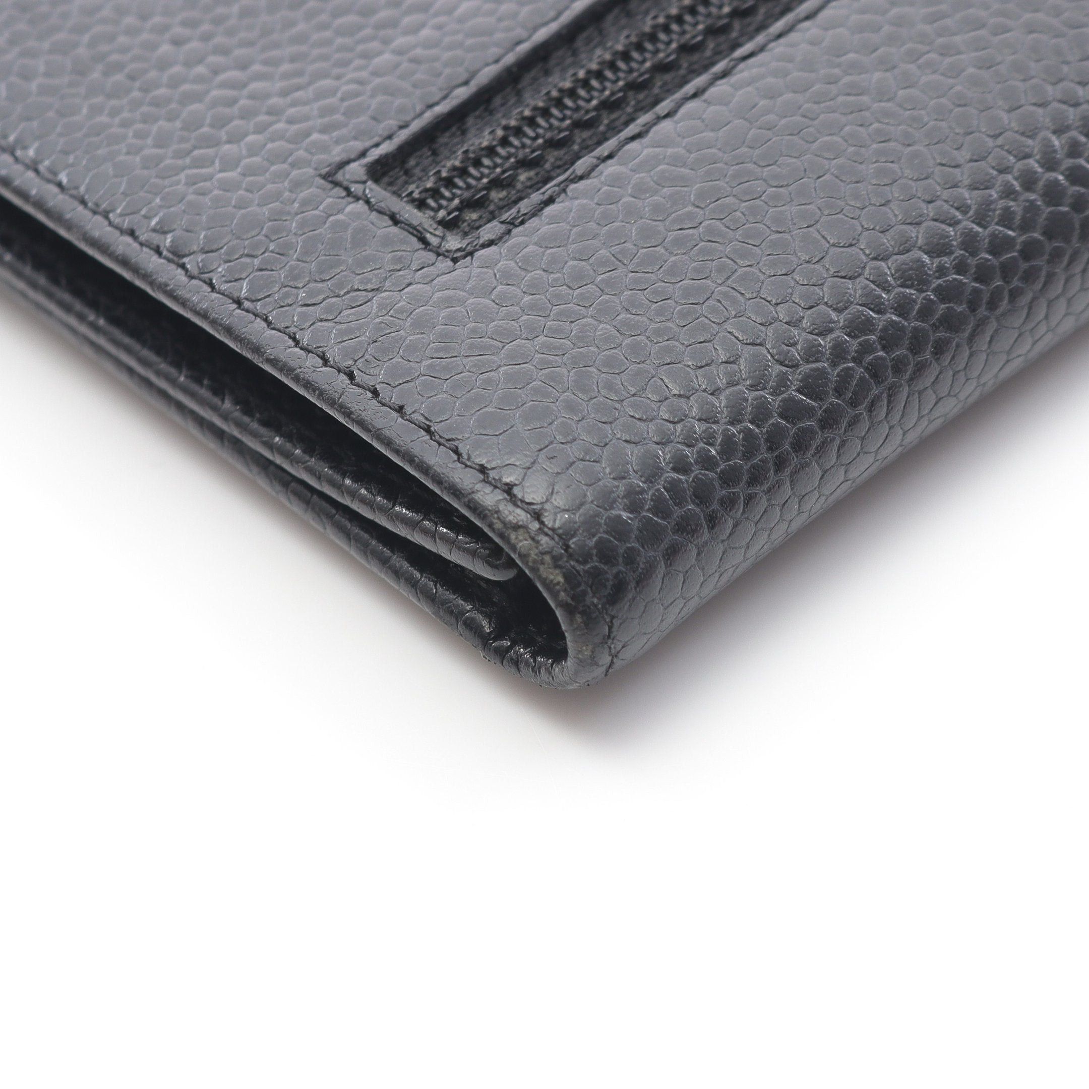 Chanel Chanel Coco Mark Trifold Wallet Caviar Skin Black Gold Hardware Size ONE SIZE - 7 Thumbnail