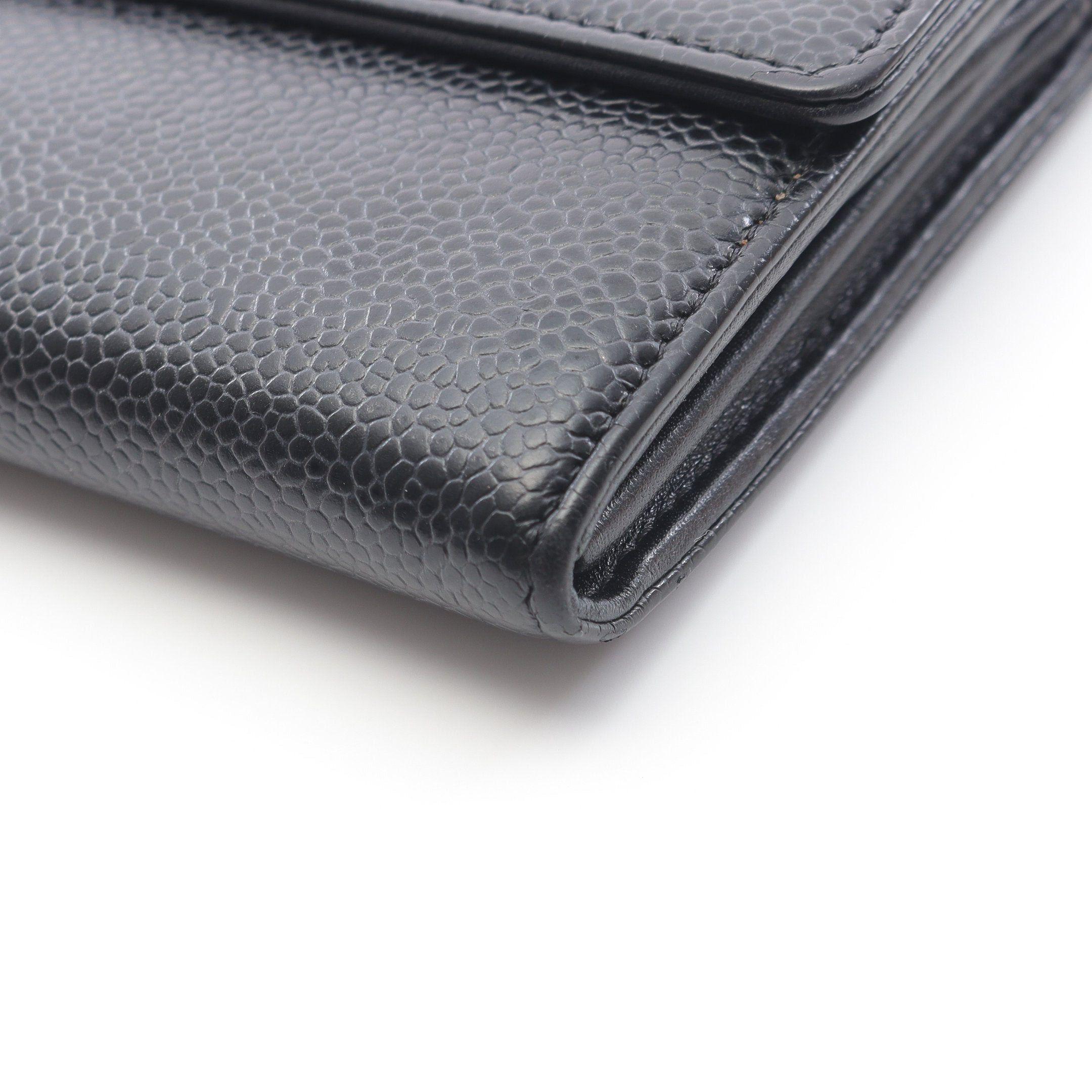 Chanel Chanel Coco Mark Zip Long Wallet Bi-Fold Caviar Skin Black Silver Hardware Size ONE SIZE - 11 Thumbnail