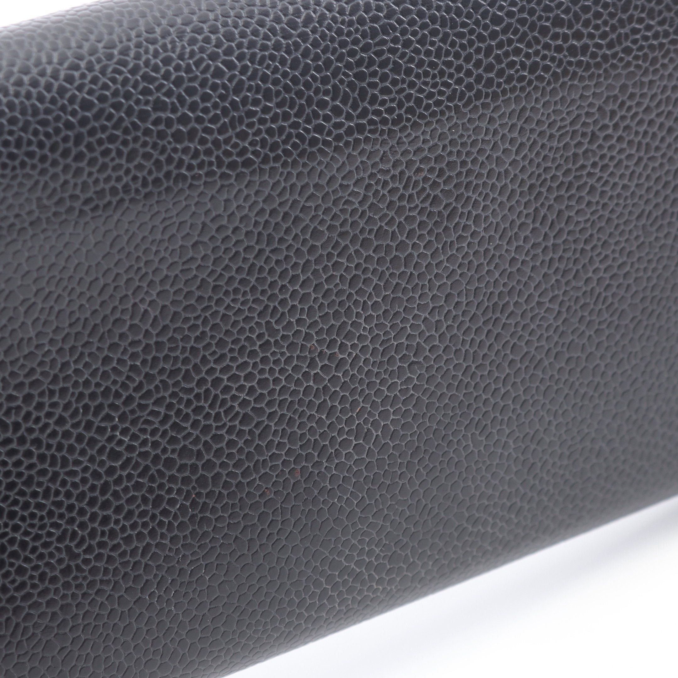Chanel Chanel Coco Mark Zip Long Wallet Bi-Fold Caviar Skin Black Silver Hardware Size ONE SIZE - 6 Thumbnail