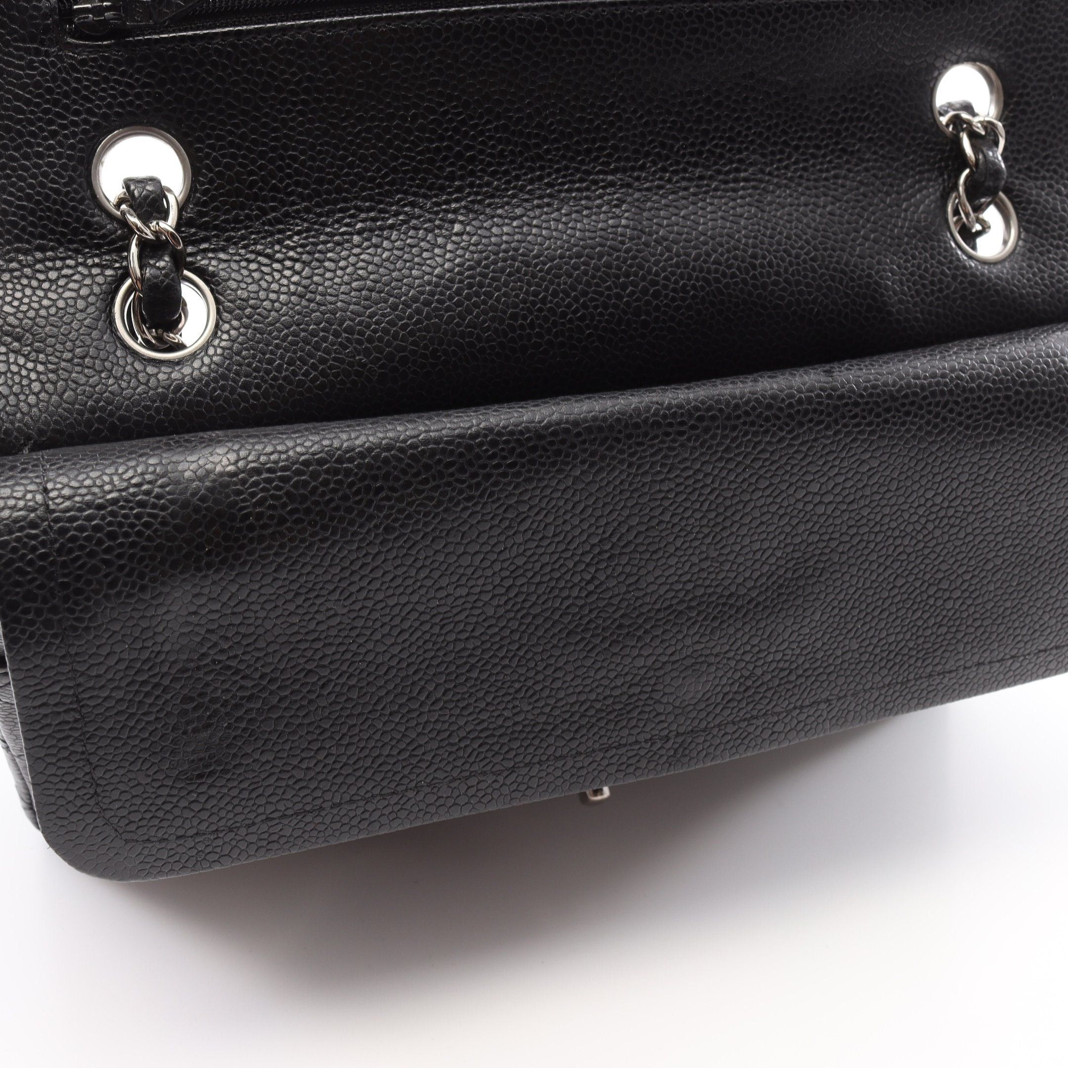 Chanel Chanel Matelasse Double Flap Chain Shoulder Bag Caviar Skin Black Silver Hardware Size ONE SIZE - 8 Thumbnail