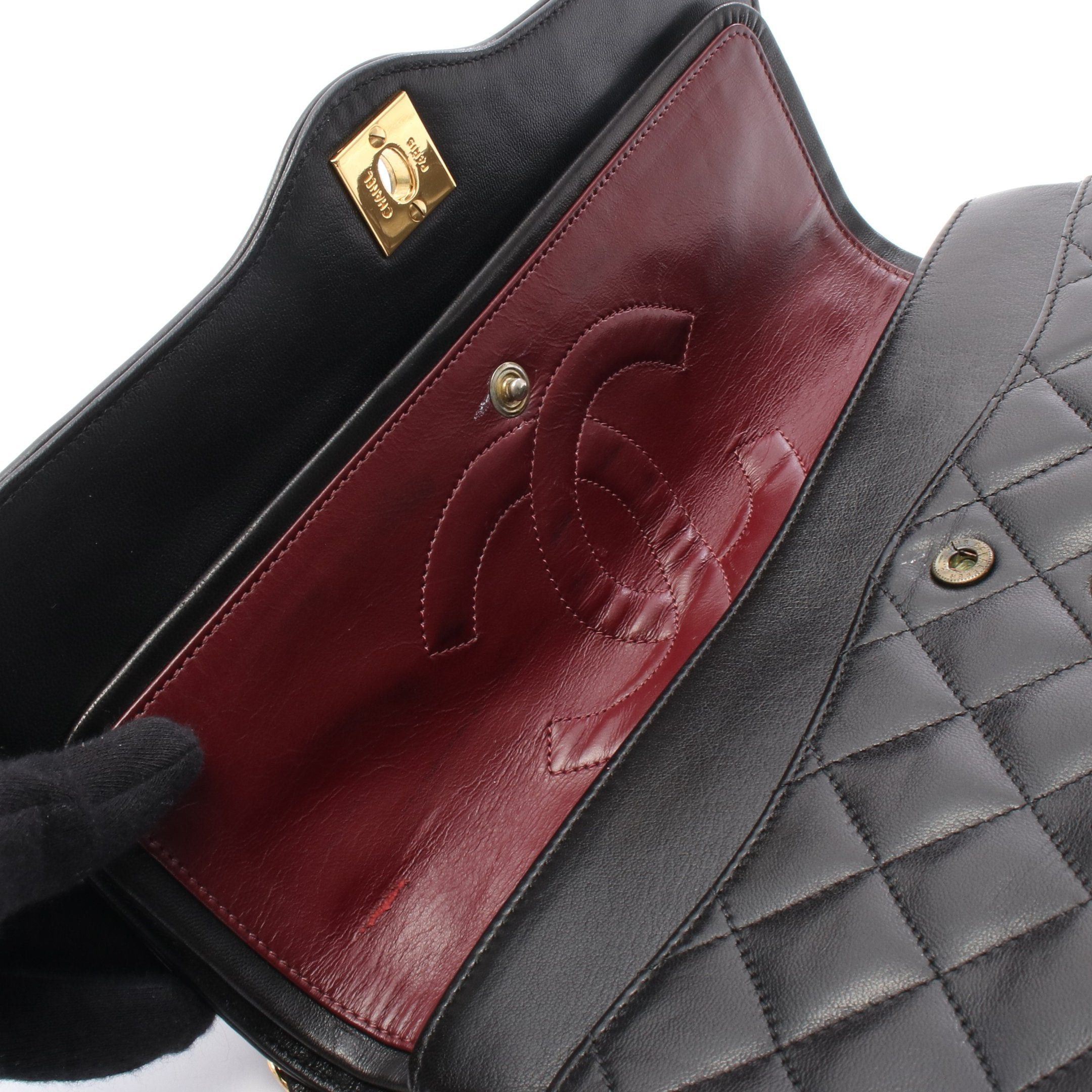 Chanel Chanel Matelasse Paris Exclusive Double Flap Chain Shoulder Bag Lambskin Black Combination Metal Fittings Size ONE SIZE - 9 Thumbnail