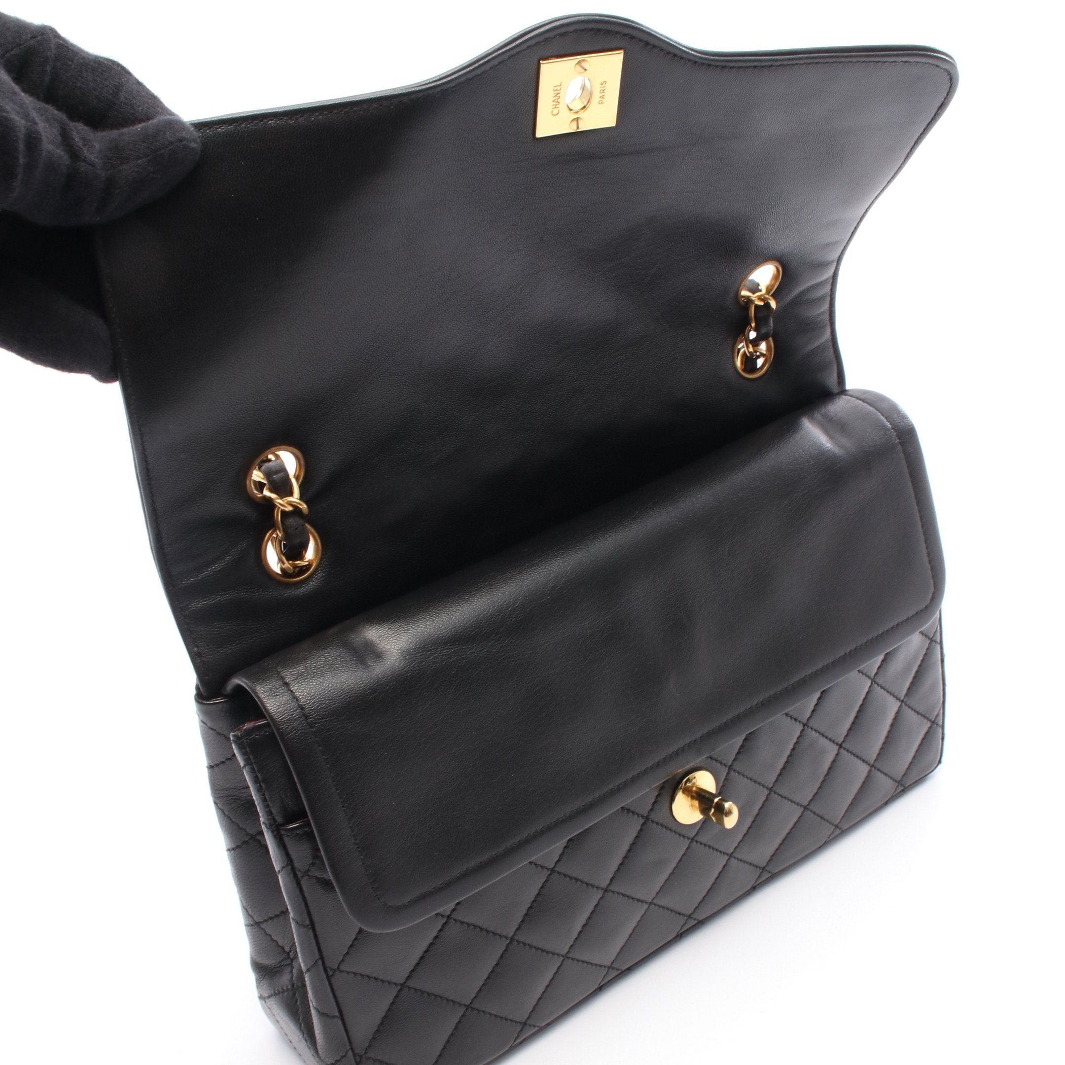 Chanel Chanel Matelasse Paris Exclusive Double Flap Chain Shoulder Bag Lambskin Black Combination Metal Fittings Size ONE SIZE - 13 Thumbnail