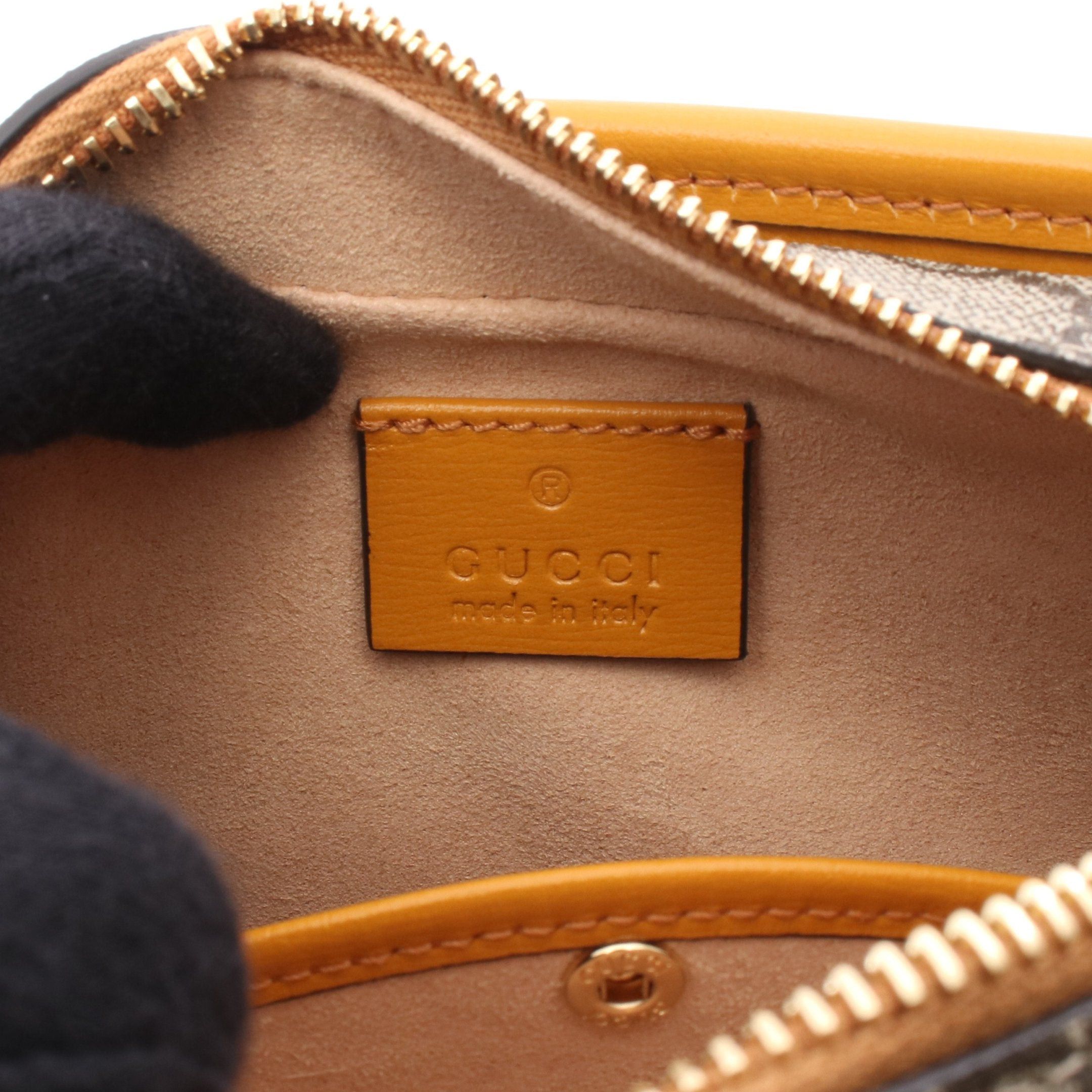 Gucci Gucci Gg Supreme Clutch Bag Leather Beige Dark Brown Yellow Size ONE SIZE - 4 Thumbnail