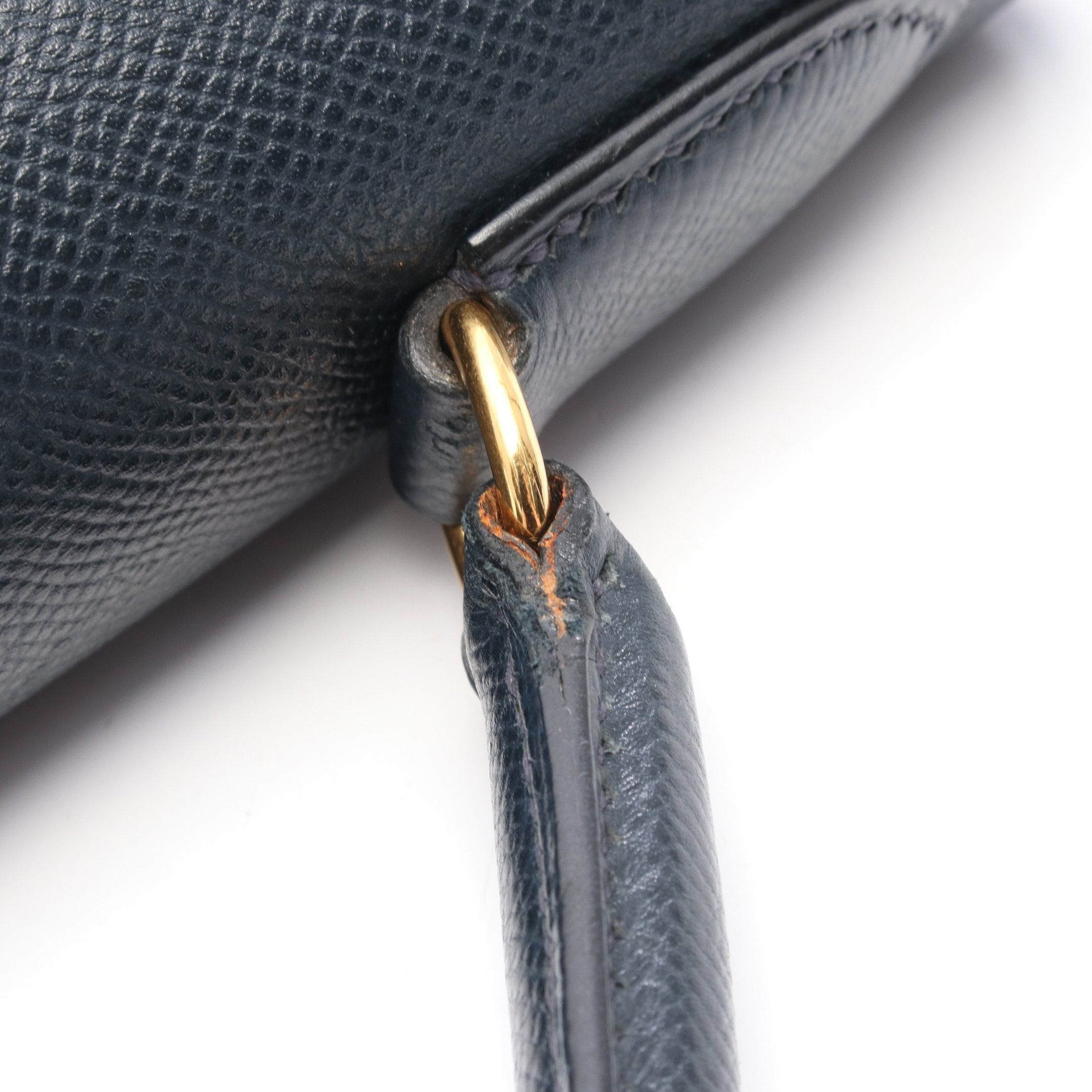 Hermes Hermes Kelly32 Blue Marine Handbag Courchevel Navy Gold Hardware Outside Sewing ○V Stamp Size ONE SIZE - 6 Thumbnail