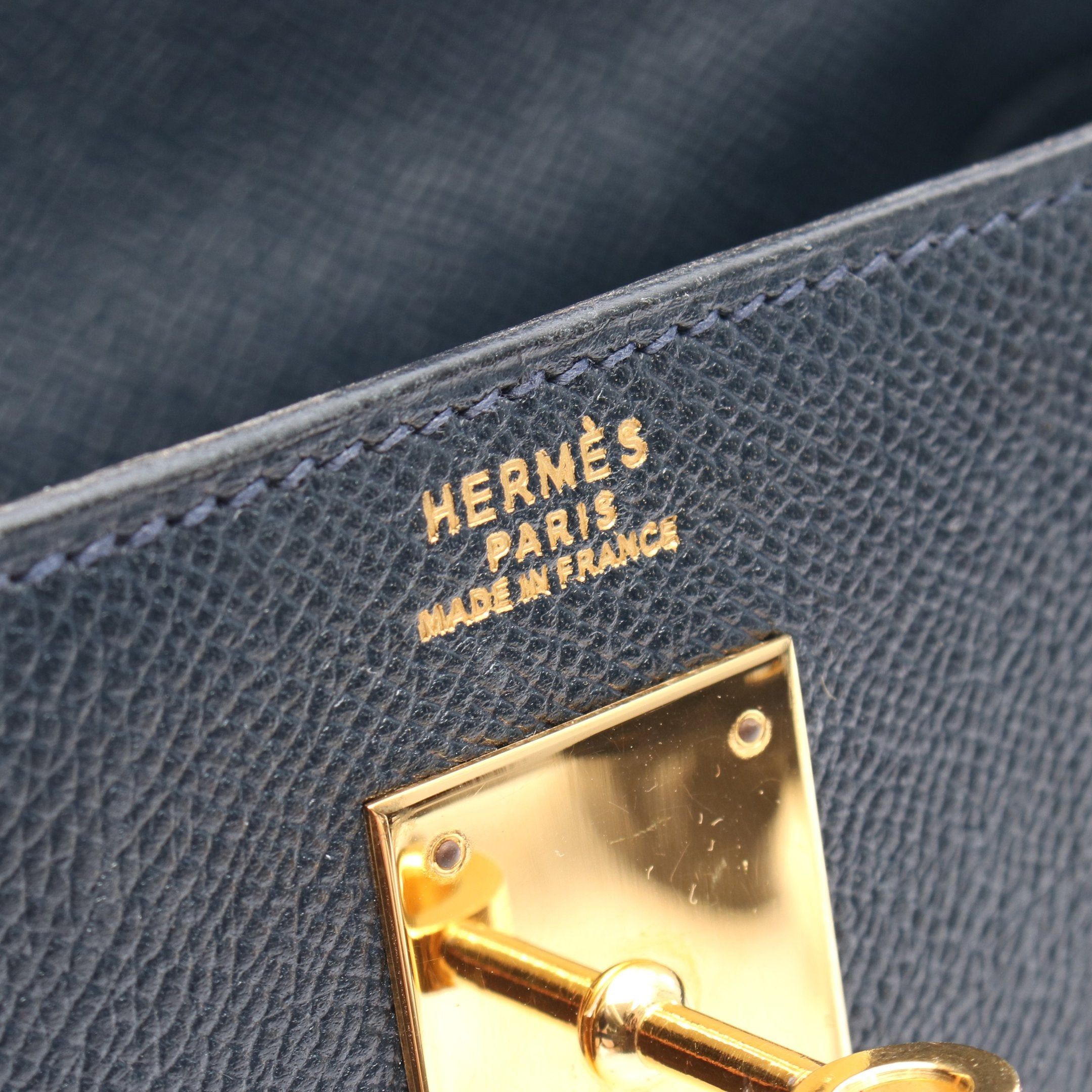 Hermes Hermes Kelly32 Blue Marine Handbag Courchevel Navy Gold Hardware Outside Sewing ○V Stamp Size ONE SIZE - 4 Thumbnail