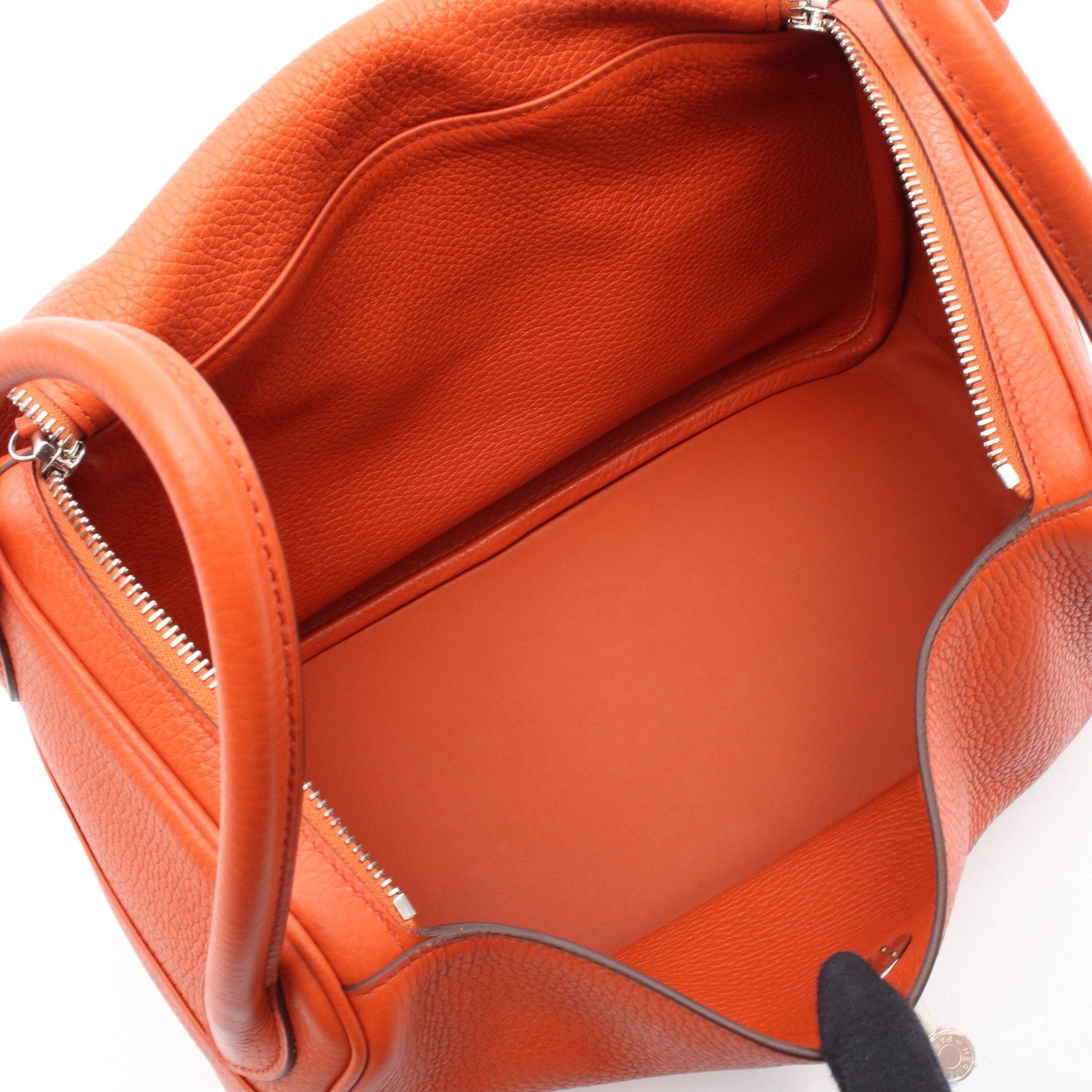 Hermes Hermes Lindy 30 Terre Battue Shoulder Bag Clemence Leather Orange Silver Hardware X Stamp Size ONE SIZE - 3 Thumbnail