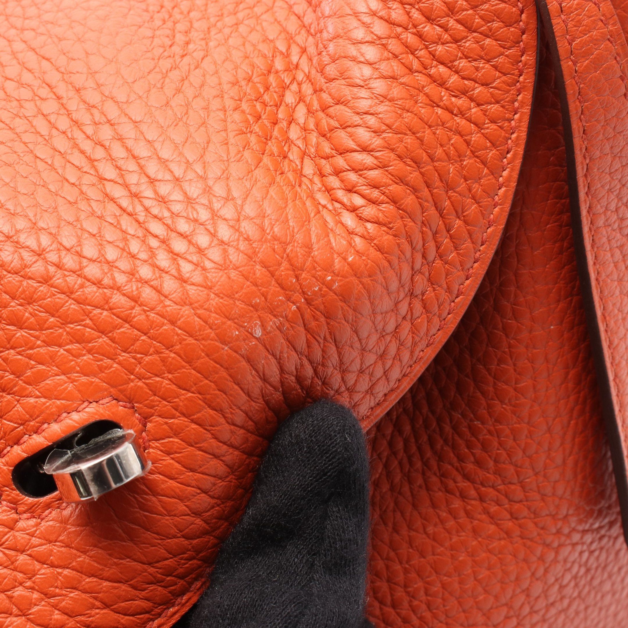 Hermes Hermes Lindy 30 Terre Battue Shoulder Bag Clemence Leather Orange Silver Hardware X Stamp Size ONE SIZE - 8 Thumbnail