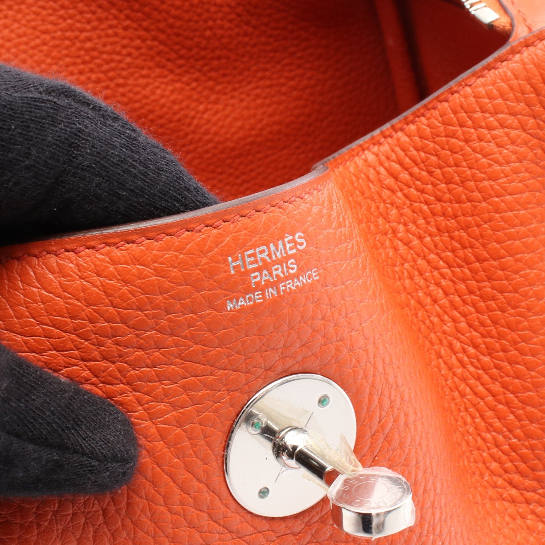 Hermes Hermes Lindy 30 Terre Battue Shoulder Bag Clemence Leather Orange Silver Hardware X Stamp Size ONE SIZE - 4 Thumbnail