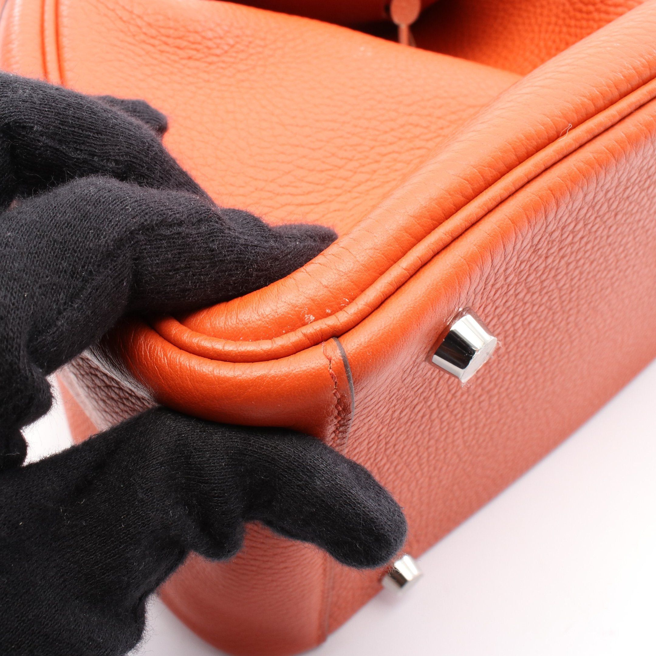 Hermes Hermes Lindy 30 Terre Battue Shoulder Bag Clemence Leather Orange Silver Hardware X Stamp Size ONE SIZE - 7 Thumbnail