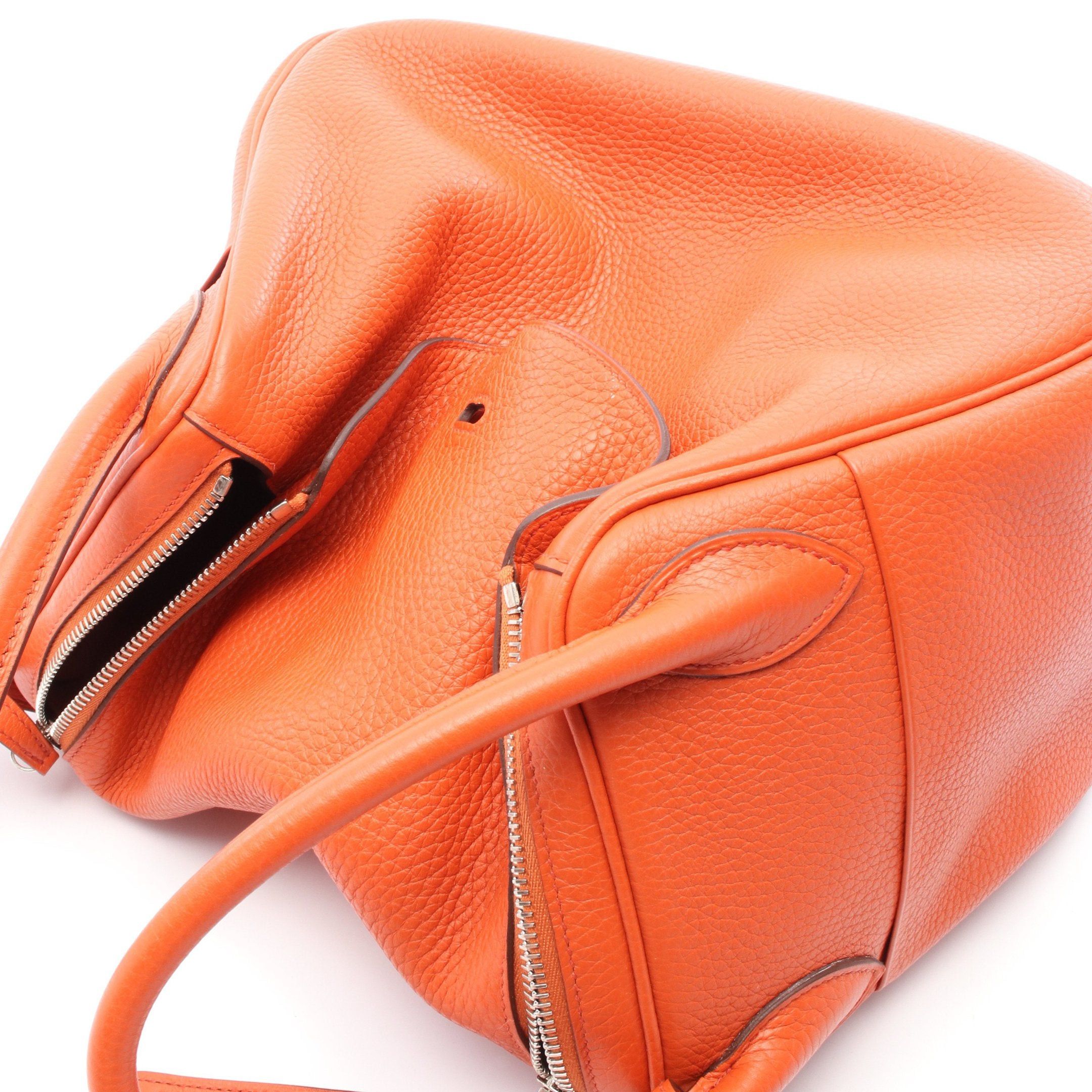 Hermes Hermes Lindy 30 Terre Battue Shoulder Bag Clemence Leather Orange Silver Hardware X Stamp Size ONE SIZE - 6 Thumbnail