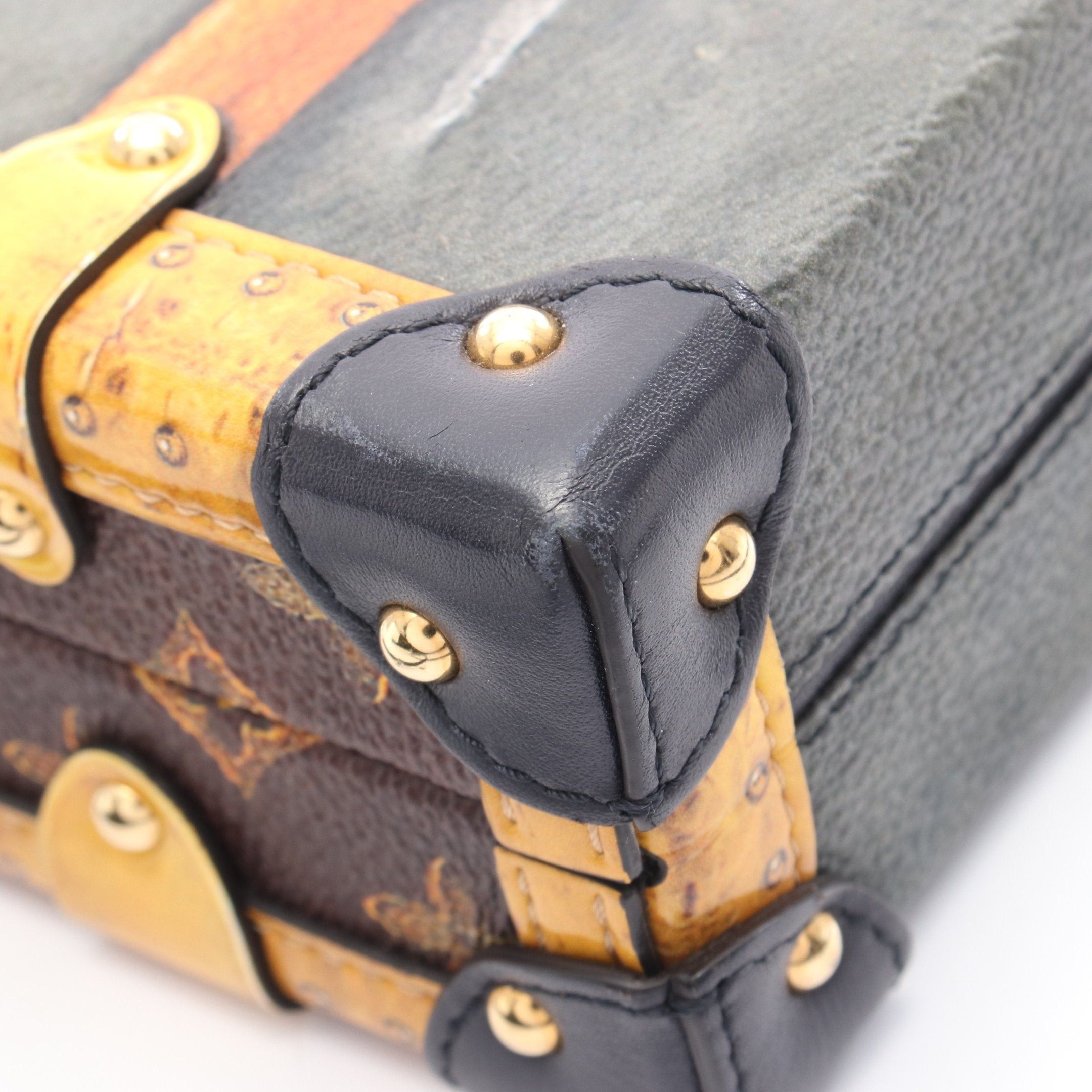 Louis Vuitton Louis Vuitton Petite Malle Shoulder Bag Leather Gray Brown Multicolor Size ONE SIZE - 7 Thumbnail