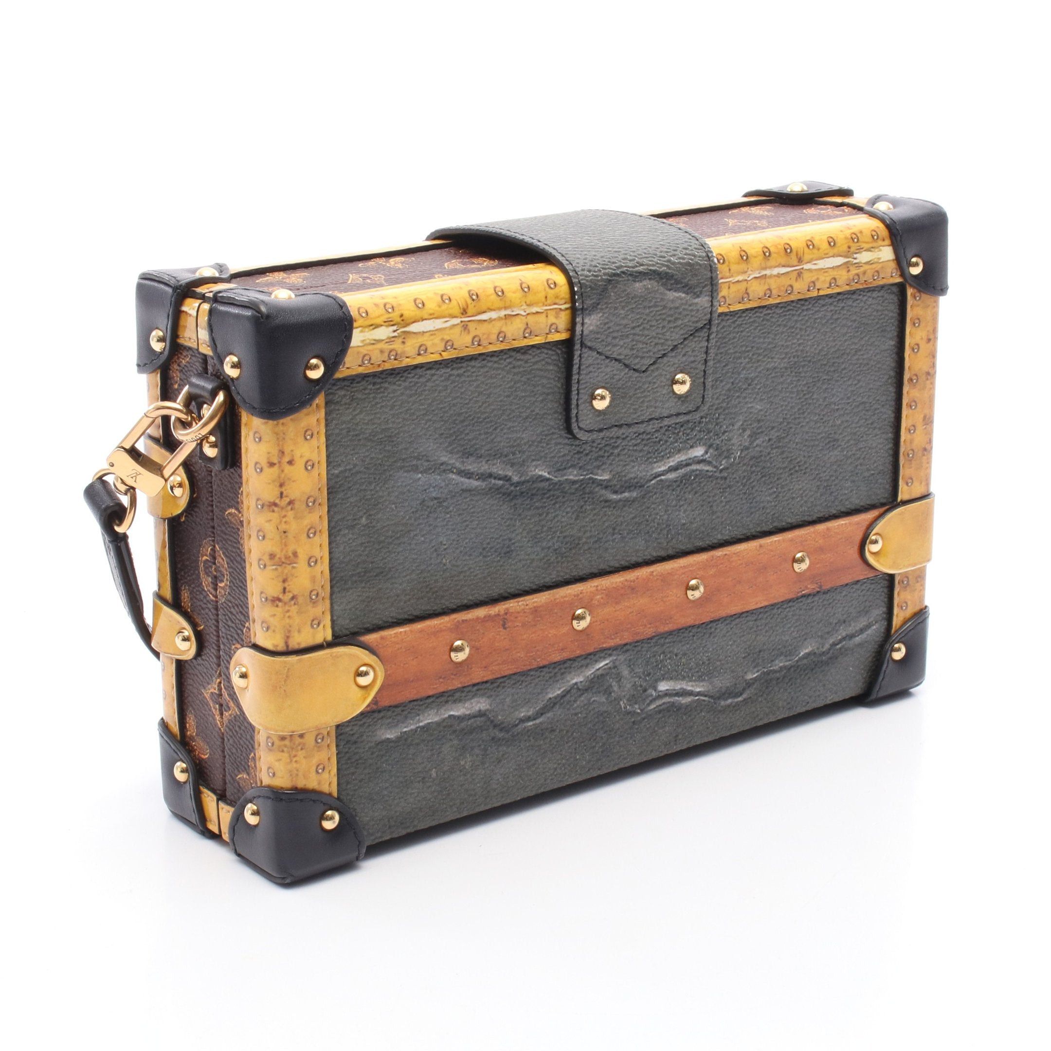 Louis Vuitton Louis Vuitton Petite Malle Shoulder Bag Leather Gray Brown Multicolor Size ONE SIZE - 2 Thumbnail