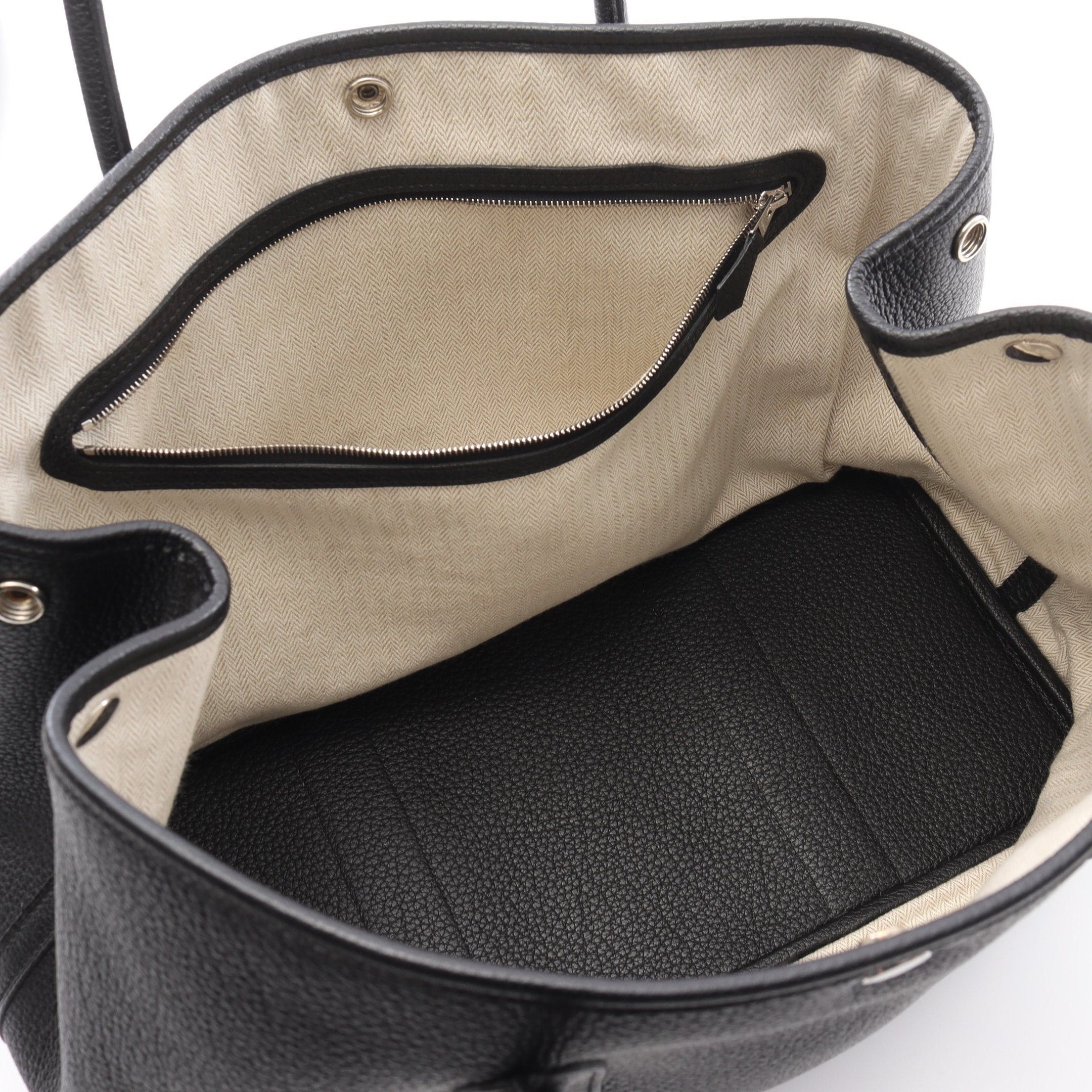 Hermes Hermes Garden Party Pm Handbag Tote Bag Negonda Leather Black Silver Hardware C Engraved Size ONE SIZE - 3 Thumbnail
