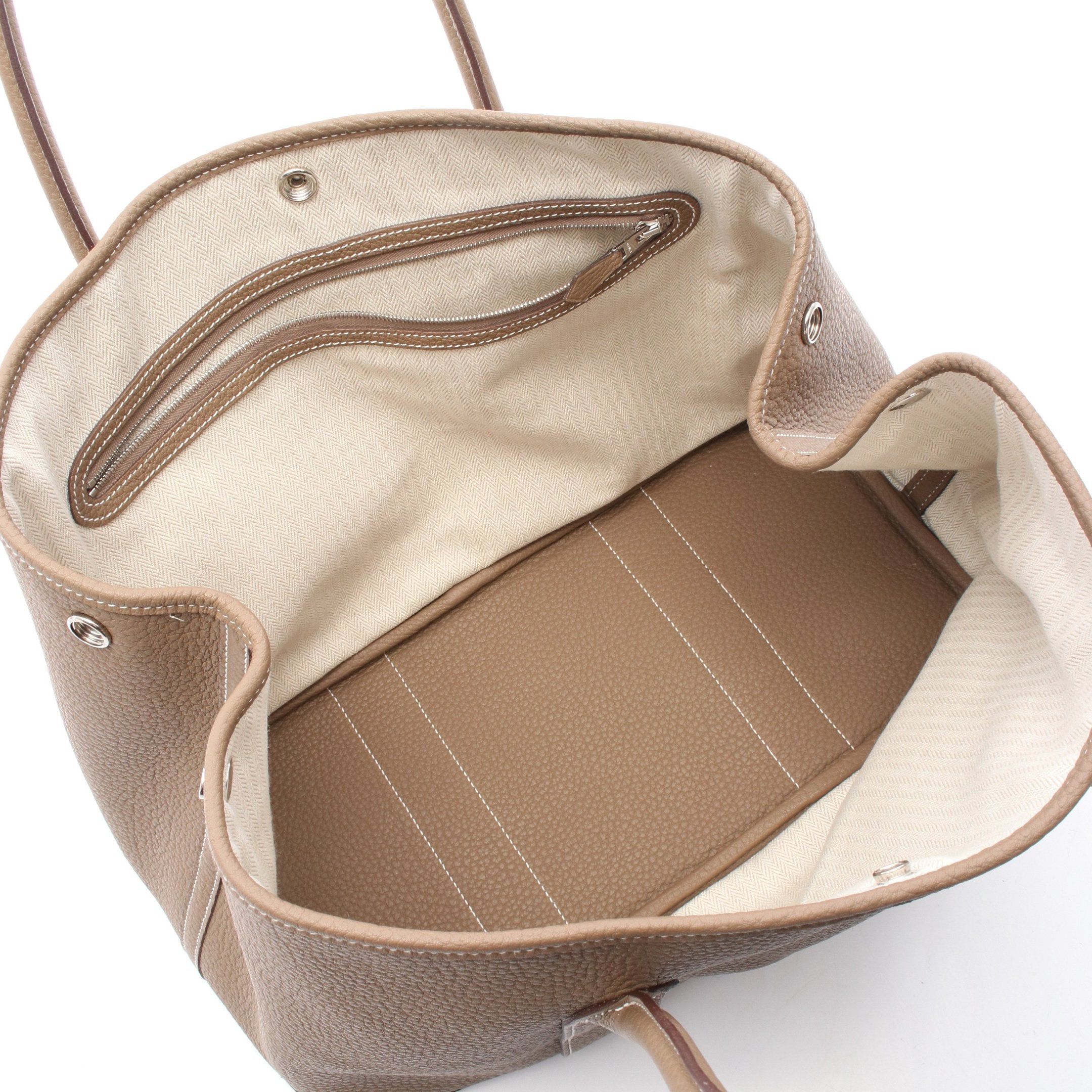 Hermes Garden Party Pm Etoupe Handbag Tote Bag Negonda Leather