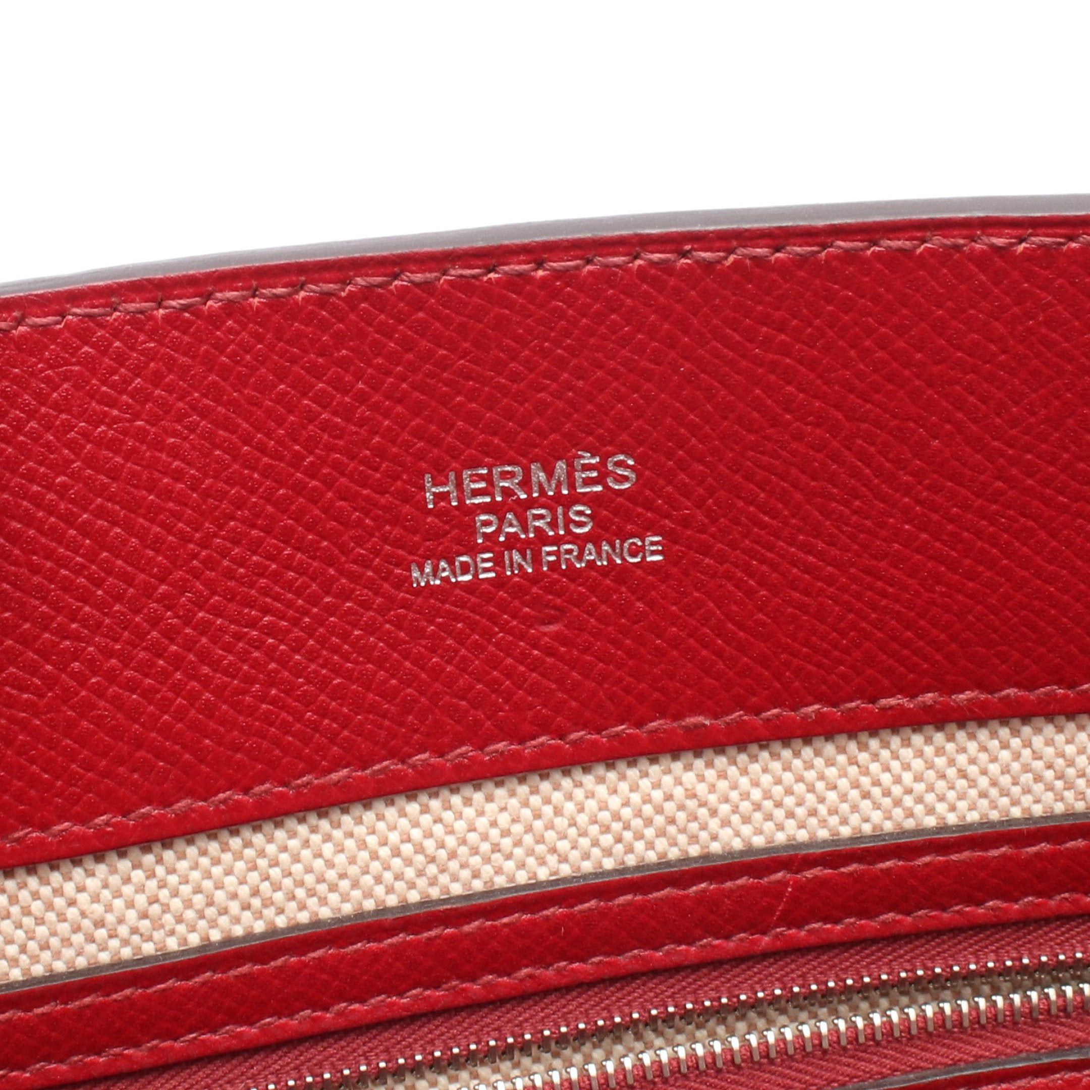 Hermes Hermes Maxi Box Cabas 36 Blue Agate Rouge Grena Handbag Tote Bag Evercolor Veau Epsom Gray Red Silver Hardware X Stamp Size ONE SIZE - 4 Thumbnail
