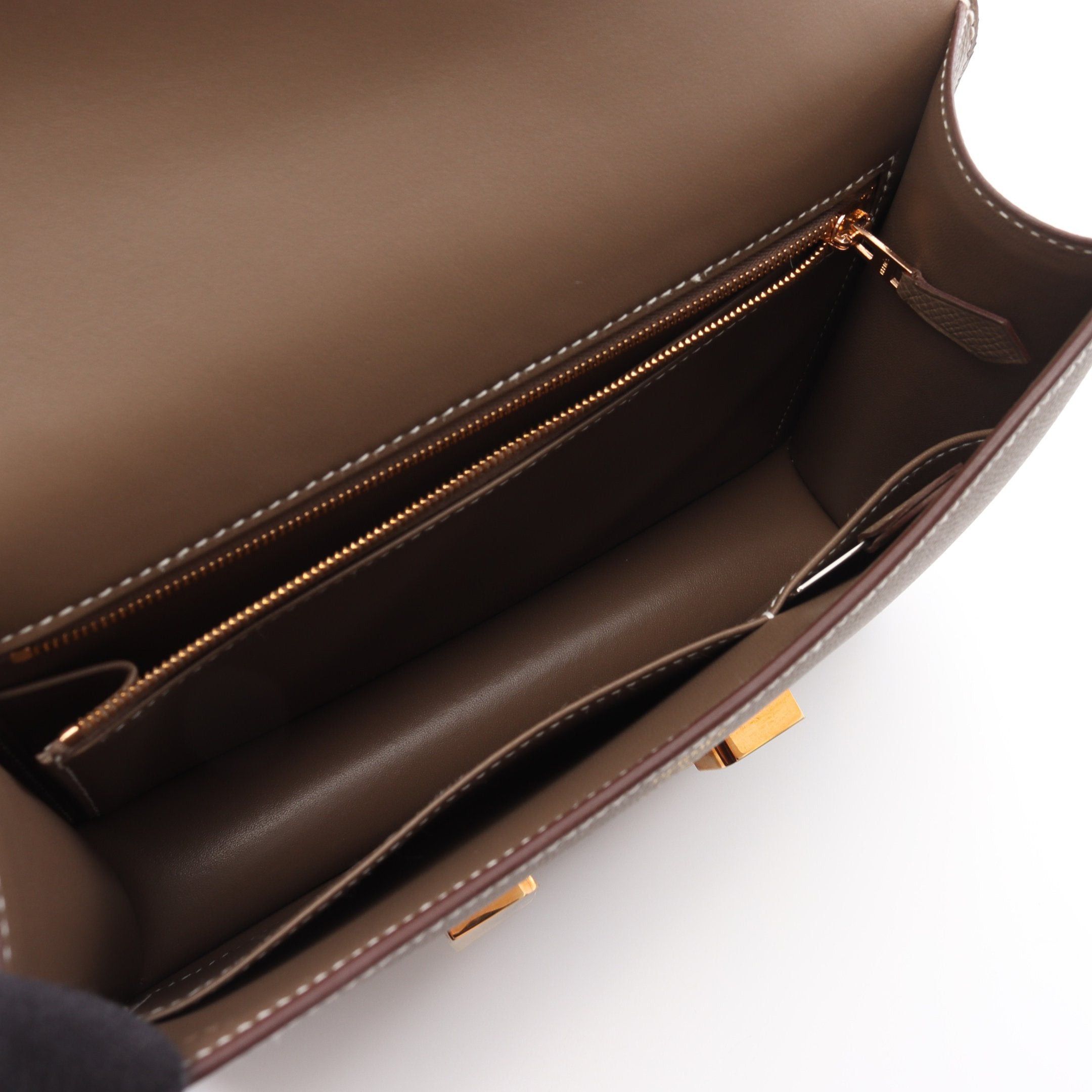 Hermes Hermes Constance 3 24 Etoupe Shoulder Bag Veau Epsom Gray Brown Pink Gold Hardware B Stamp Size ONE SIZE - 3 Thumbnail