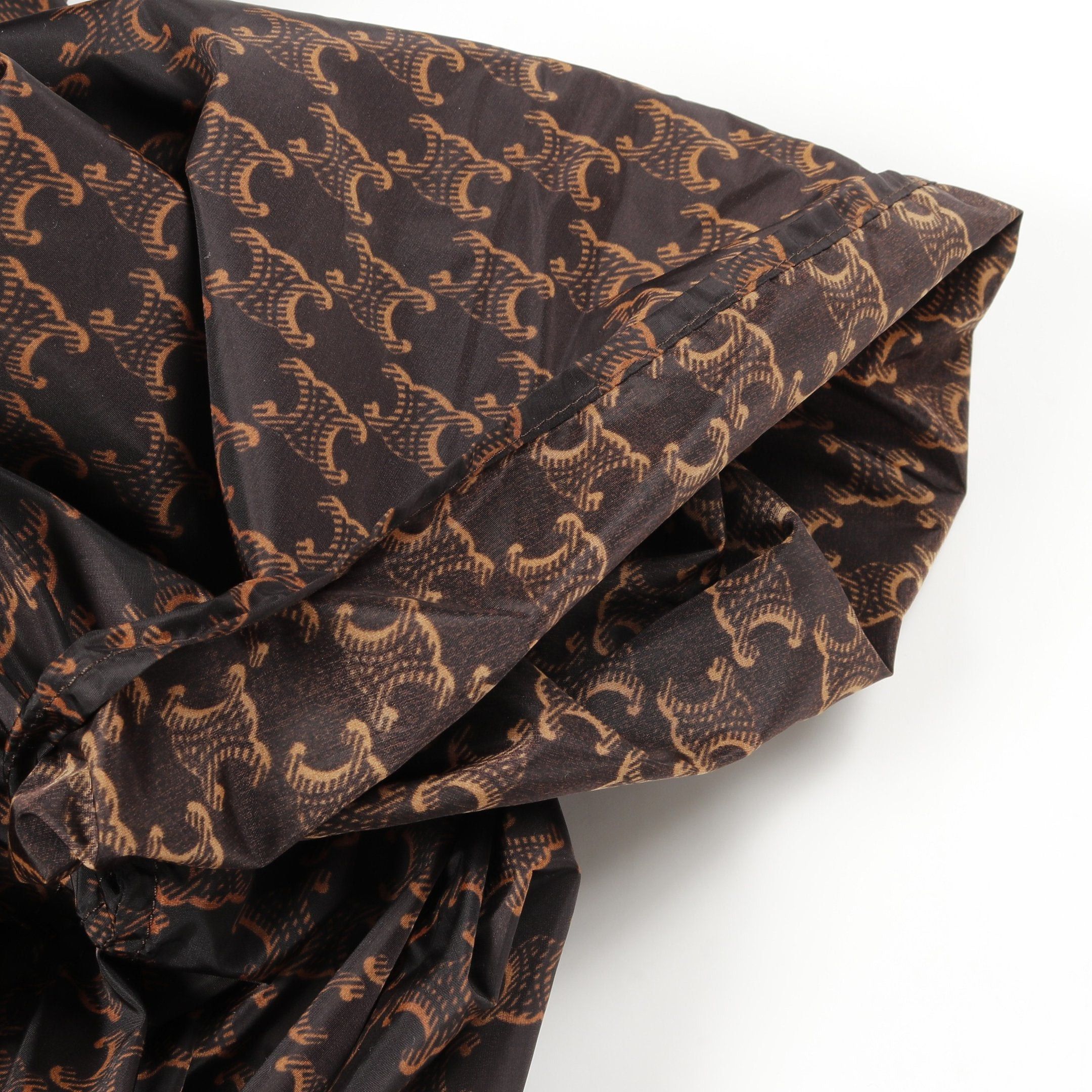 Celine Celine Triomphe Poncho All-Over Pattern Nylon Dark Brown Hooded Size ONE SIZE - 6 Thumbnail
