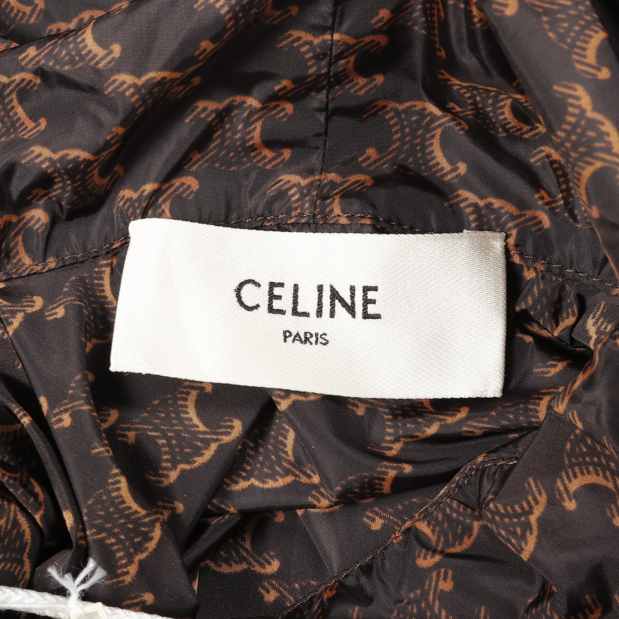 Celine Celine Triomphe Poncho All-Over Pattern Nylon Dark Brown Hooded Size ONE SIZE - 3 Thumbnail