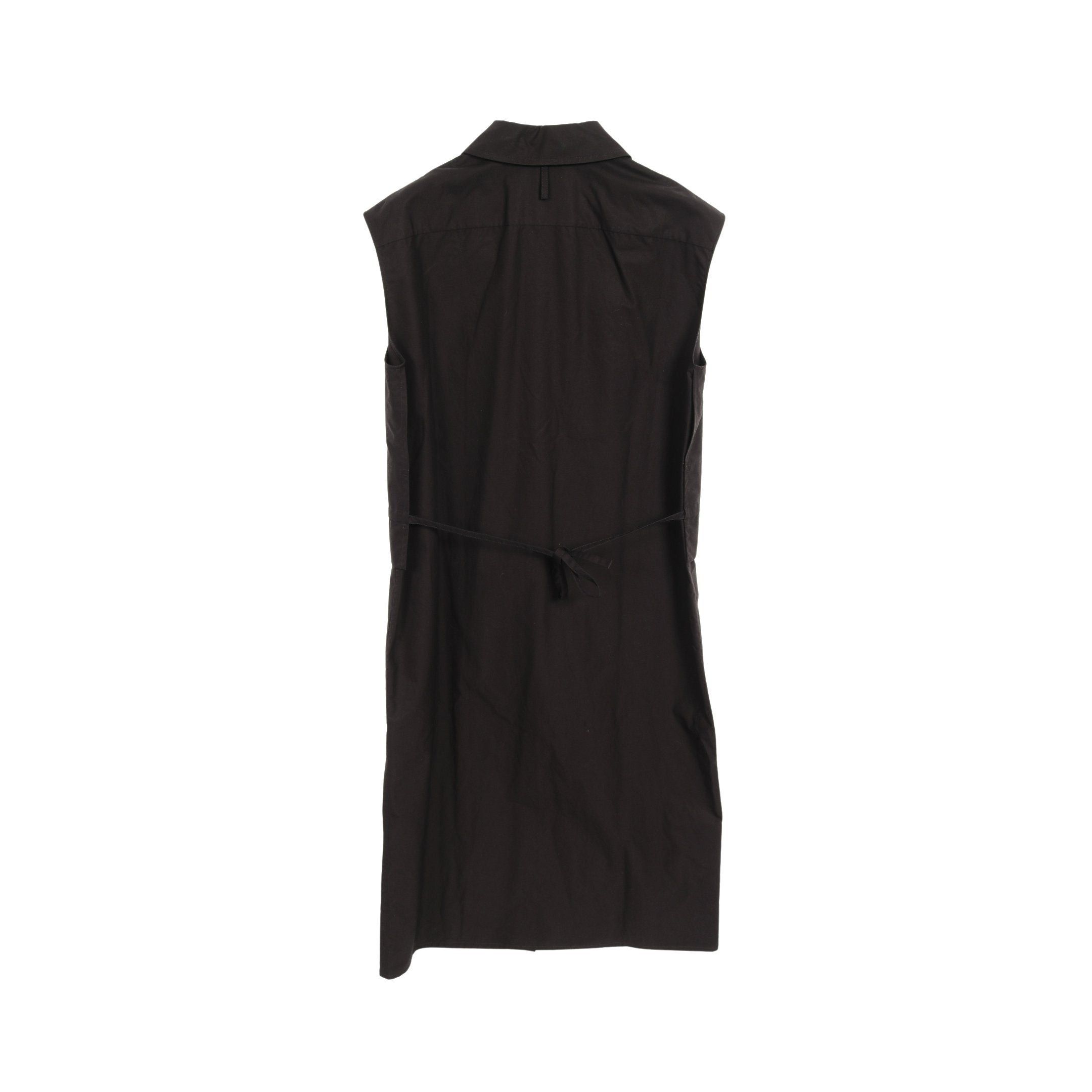 Hermes Hermes Currysh One Piece Shirt Dress No Sleeve Cotton Black Size ONE SIZE - 2 Thumbnail