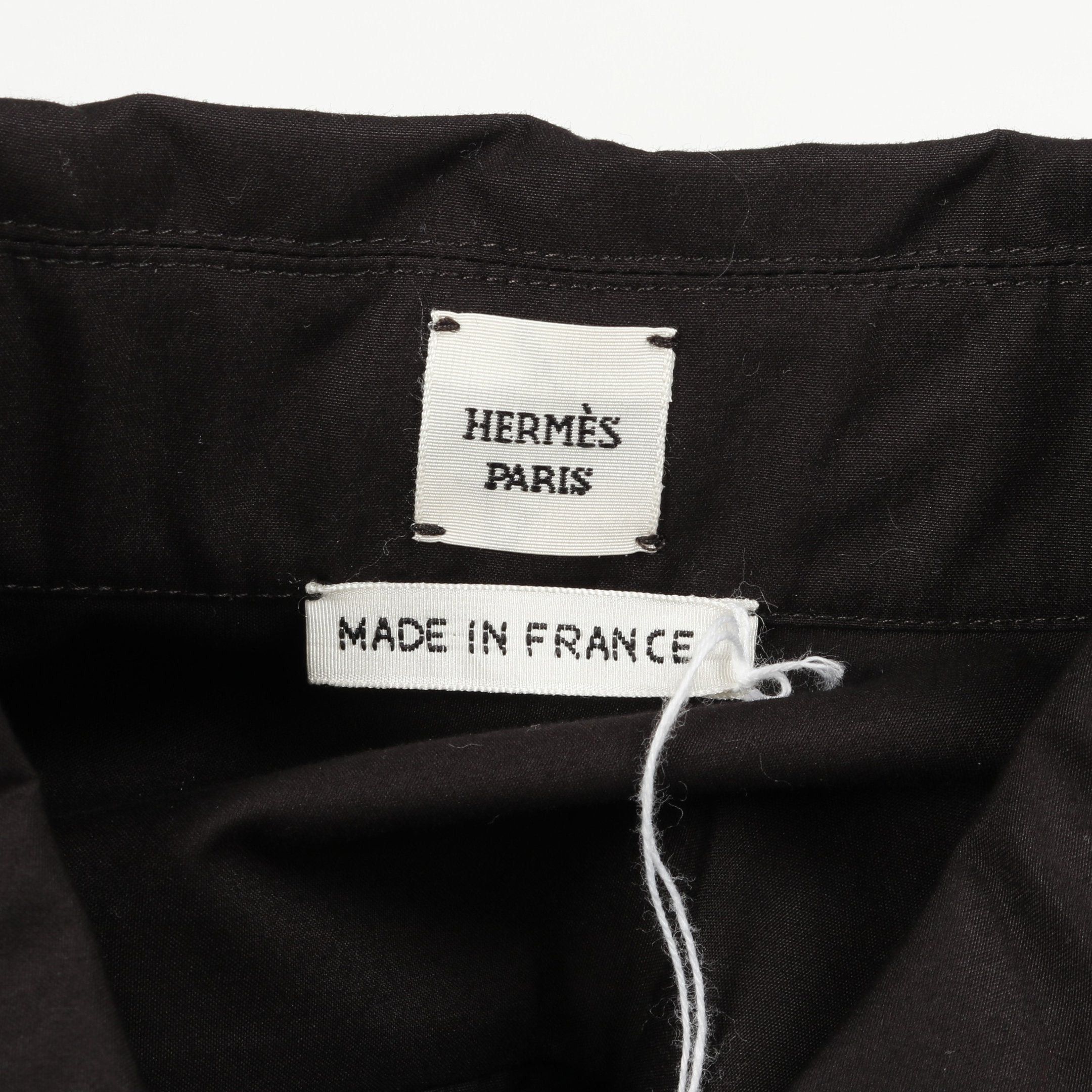 Hermes Hermes Currysh One Piece Shirt Dress No Sleeve Cotton Black Size ONE SIZE - 3 Thumbnail
