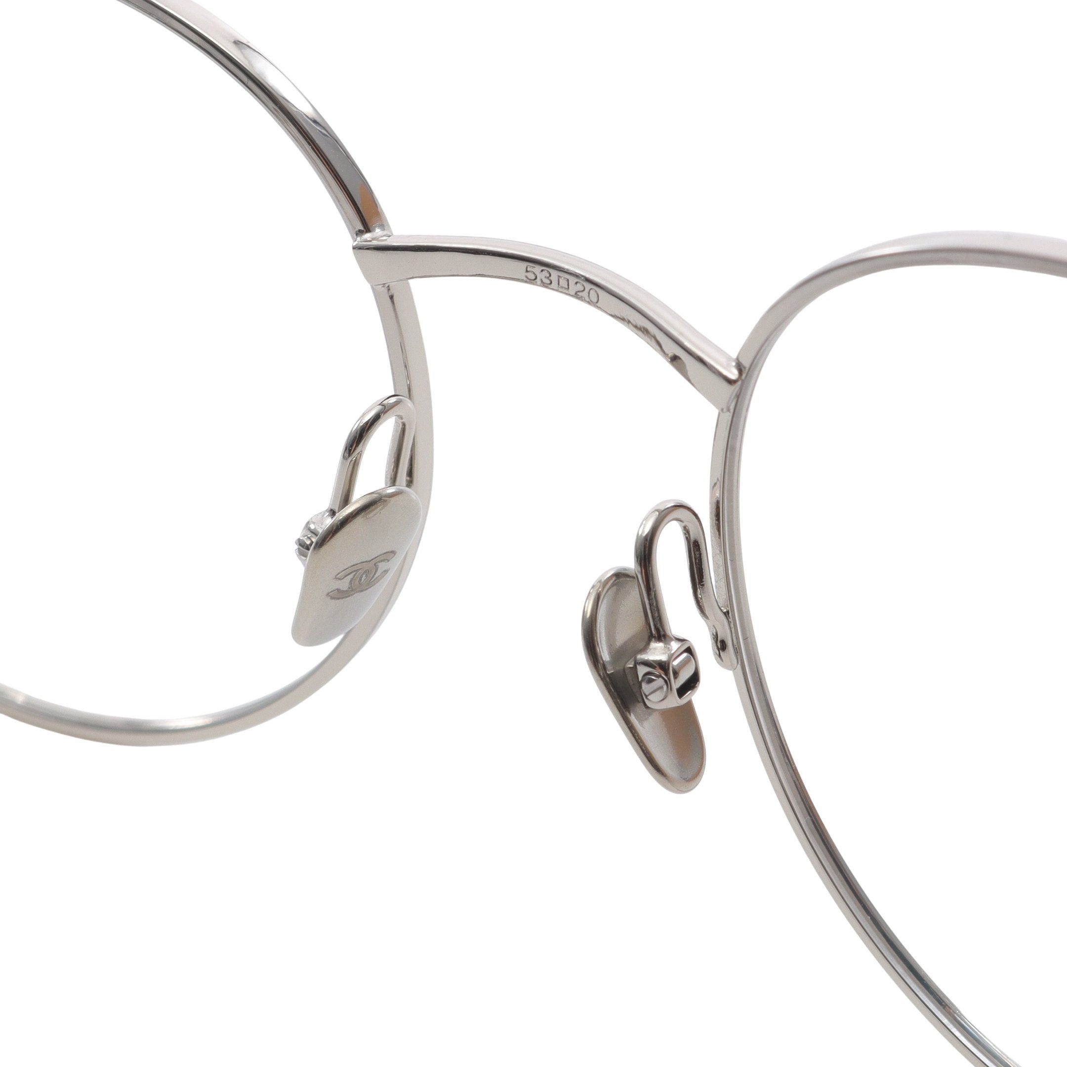 Chanel Chanel Oval Shape Optical Glasses Silver Non-Prescription Size ONE SIZE - 5 Thumbnail