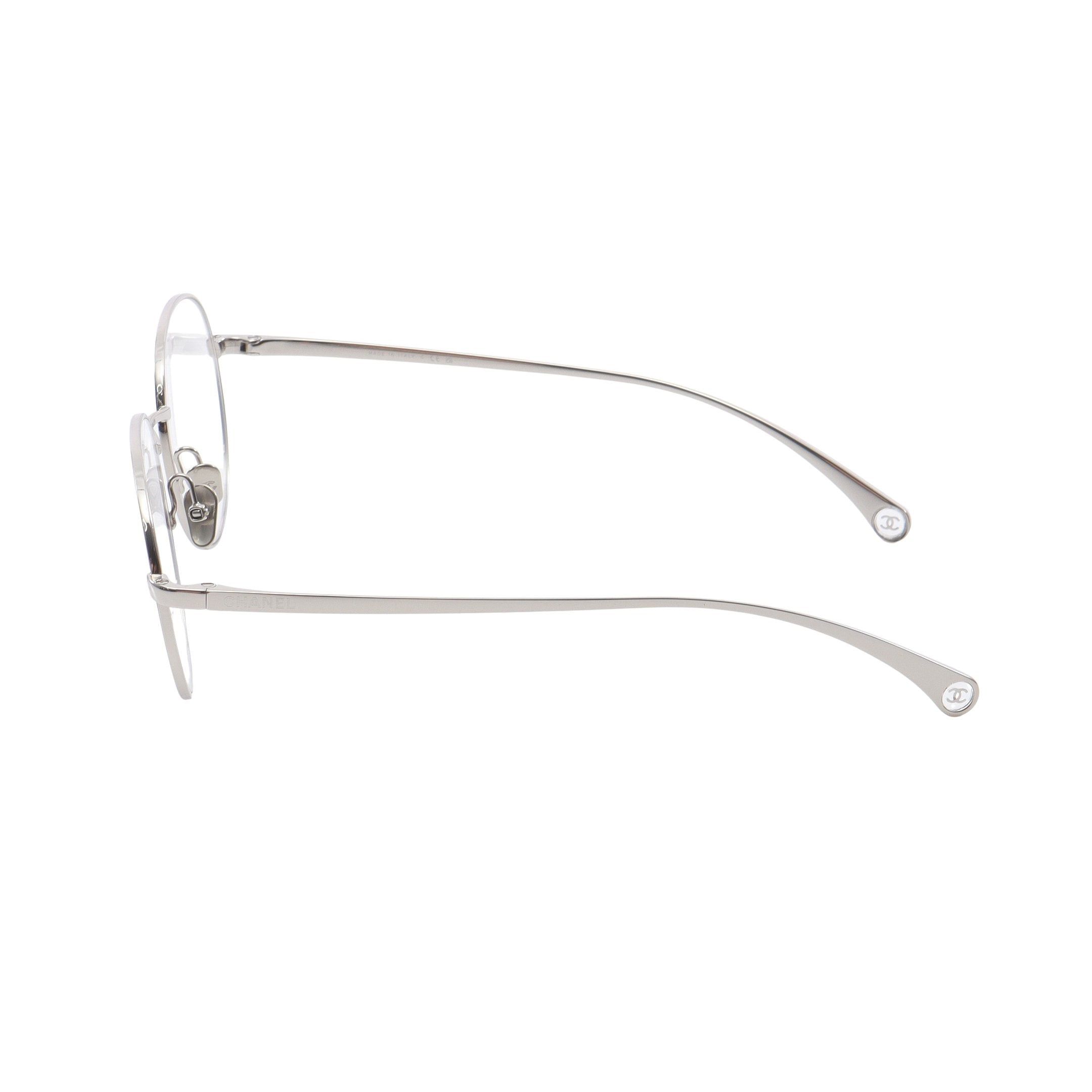 Chanel Chanel Oval Shape Optical Glasses Silver Non-Prescription Size ONE SIZE - 3 Thumbnail
