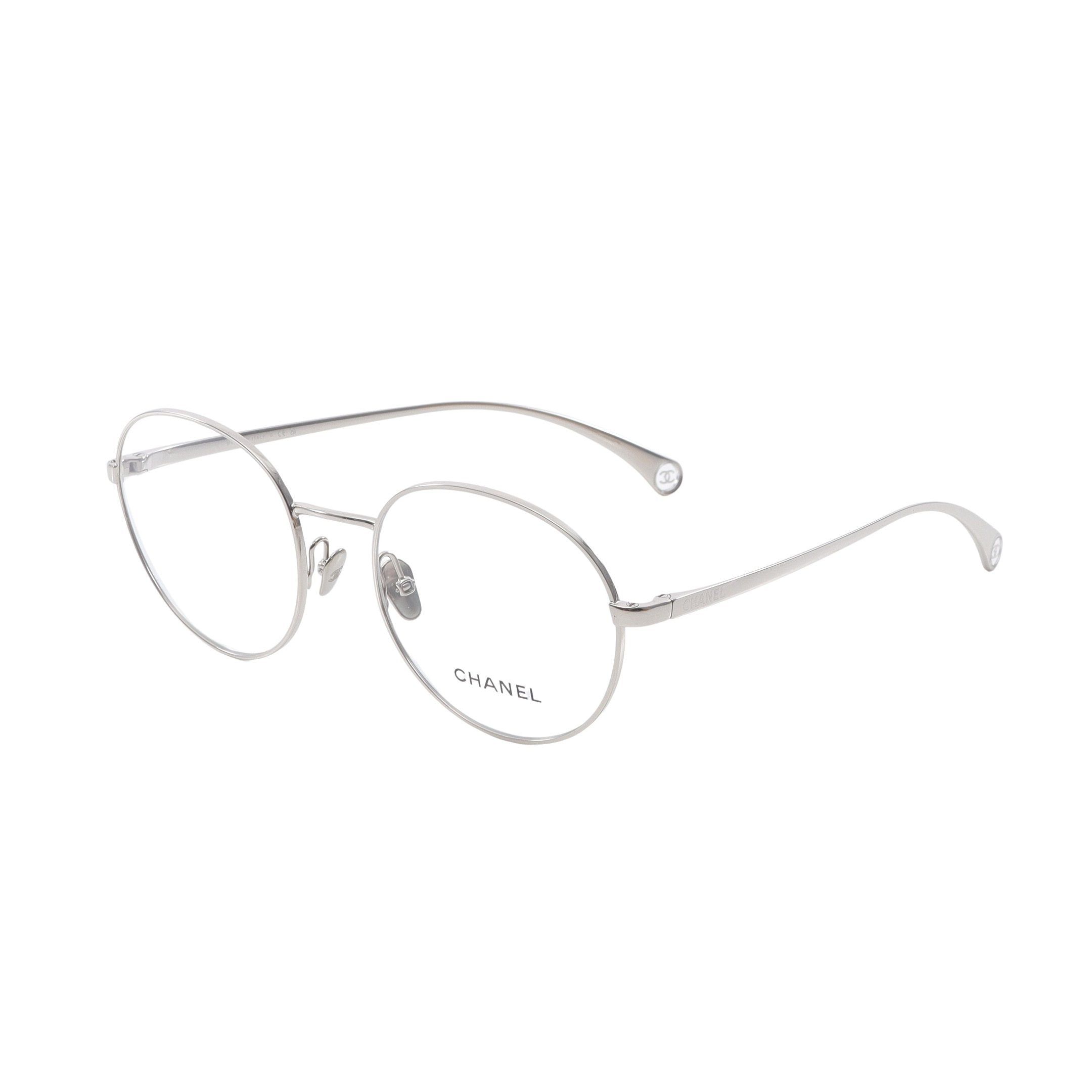 Chanel Chanel Oval Shape Optical Glasses Silver Non-Prescription Size ONE SIZE - 2 Thumbnail