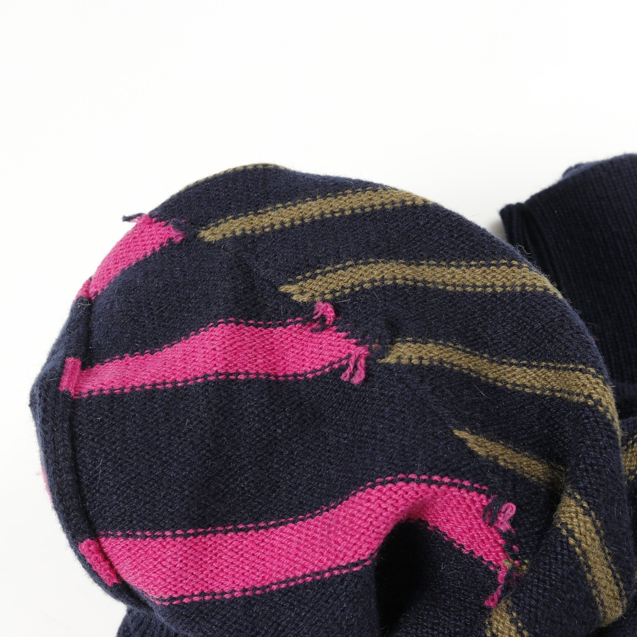 Chanel Chanel Coco Mark Knit Stripes Cashmere Dark Navy Multicolor Size ONE SIZE - 9 Thumbnail