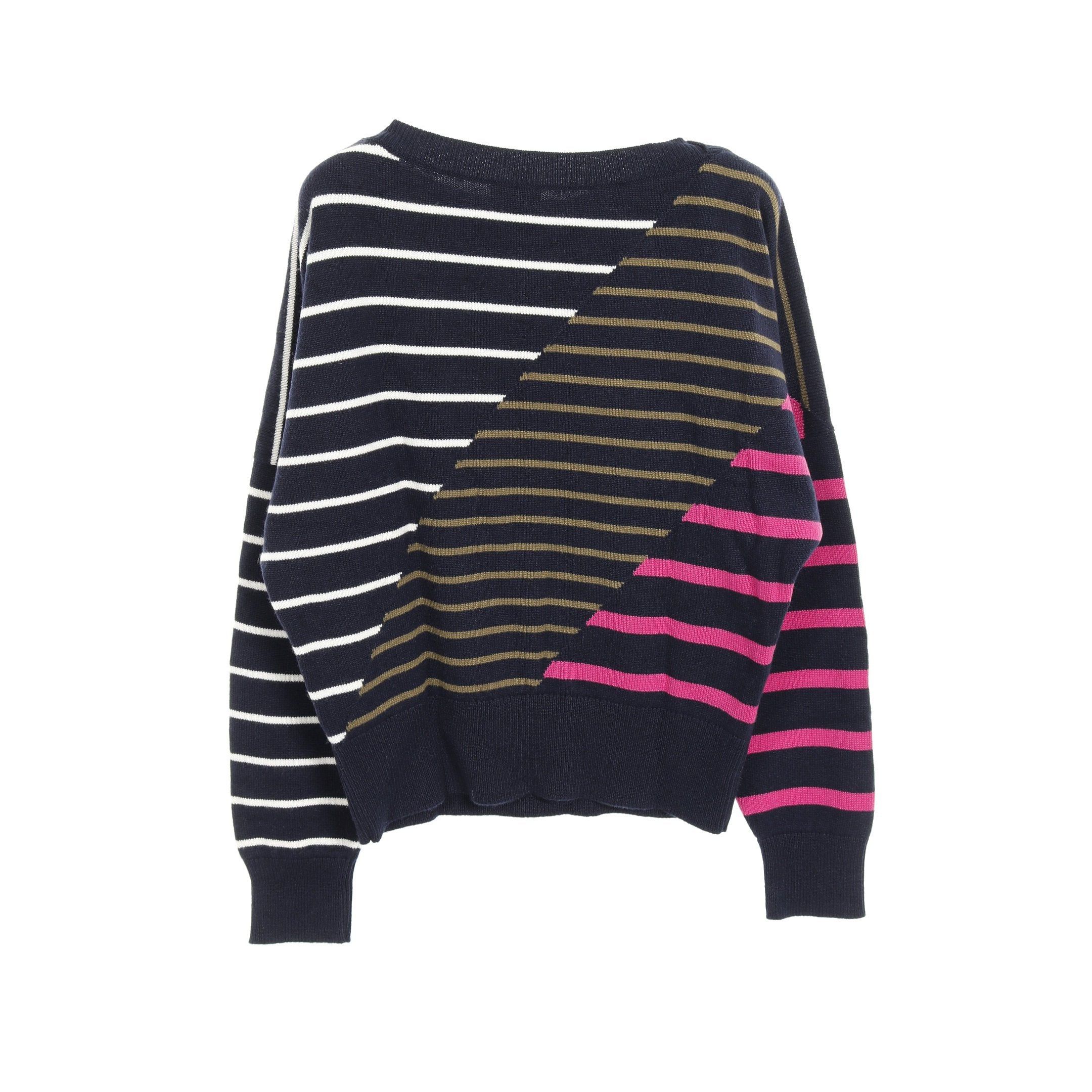 Chanel Chanel Coco Mark Knit Stripes Cashmere Dark Navy Multicolor Size ONE SIZE - 2 Thumbnail
