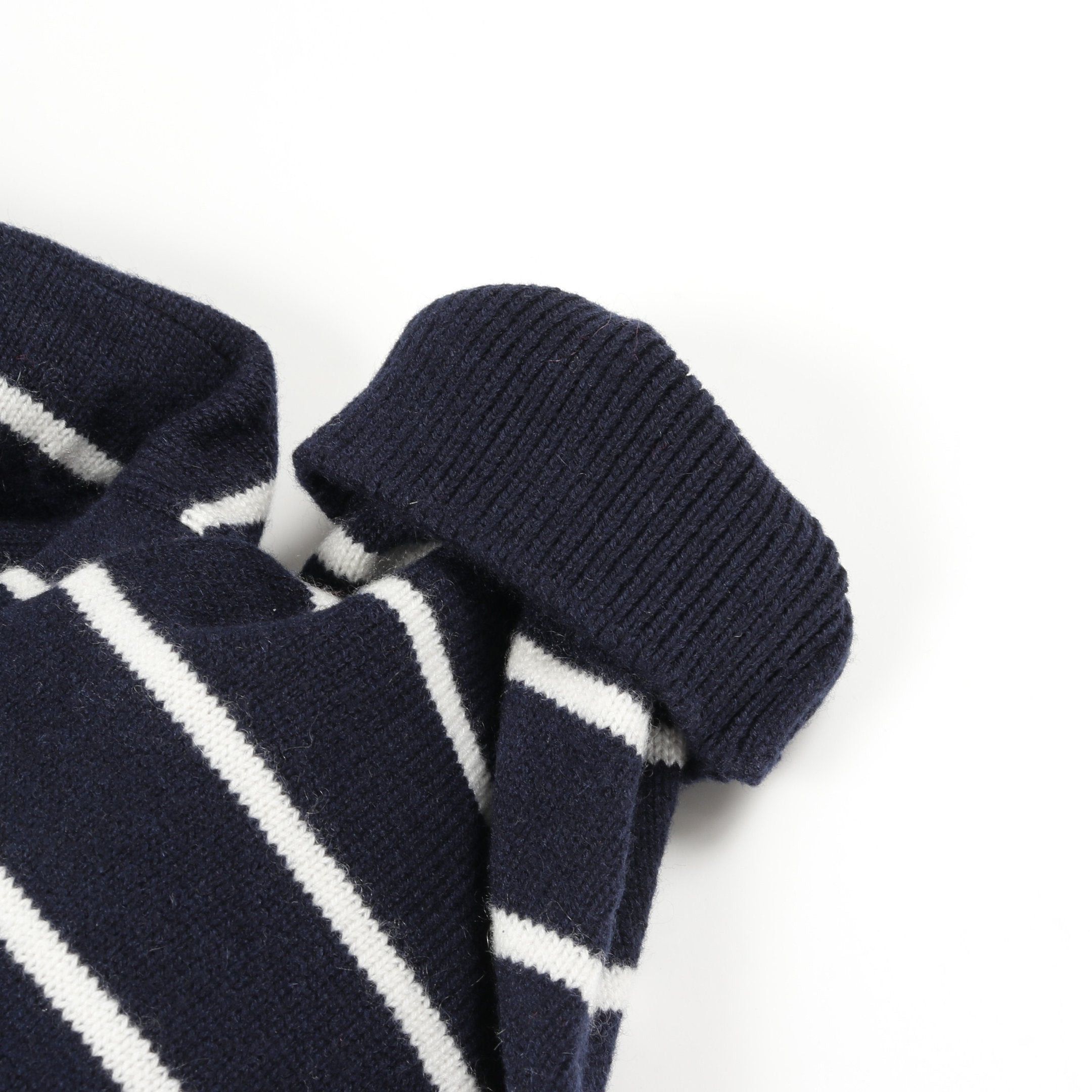 Chanel Chanel Coco Mark Knit Stripes Cashmere Dark Navy Multicolor Size ONE SIZE - 8 Thumbnail
