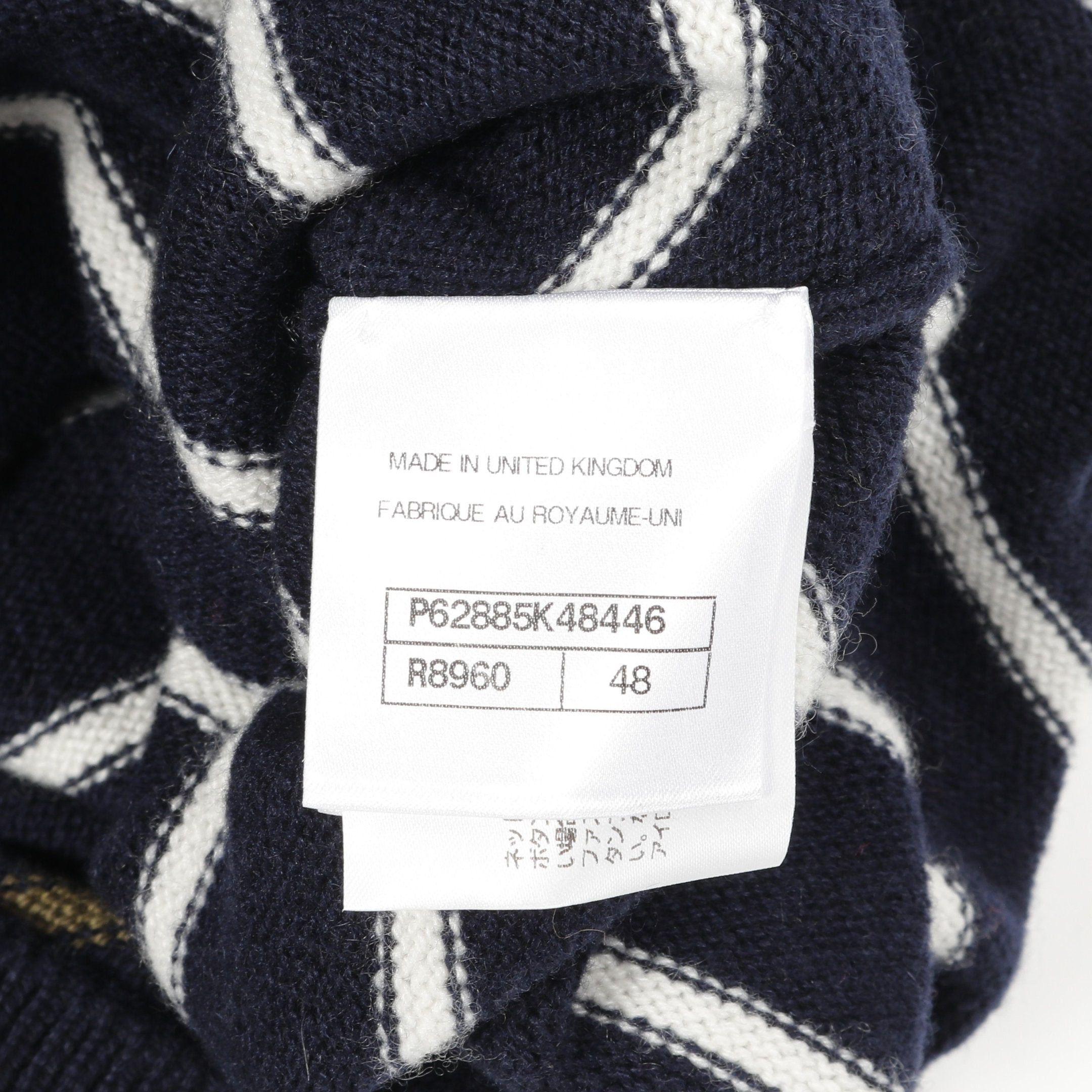 Chanel Chanel Coco Mark Knit Stripes Cashmere Dark Navy Multicolor Size ONE SIZE - 5 Thumbnail
