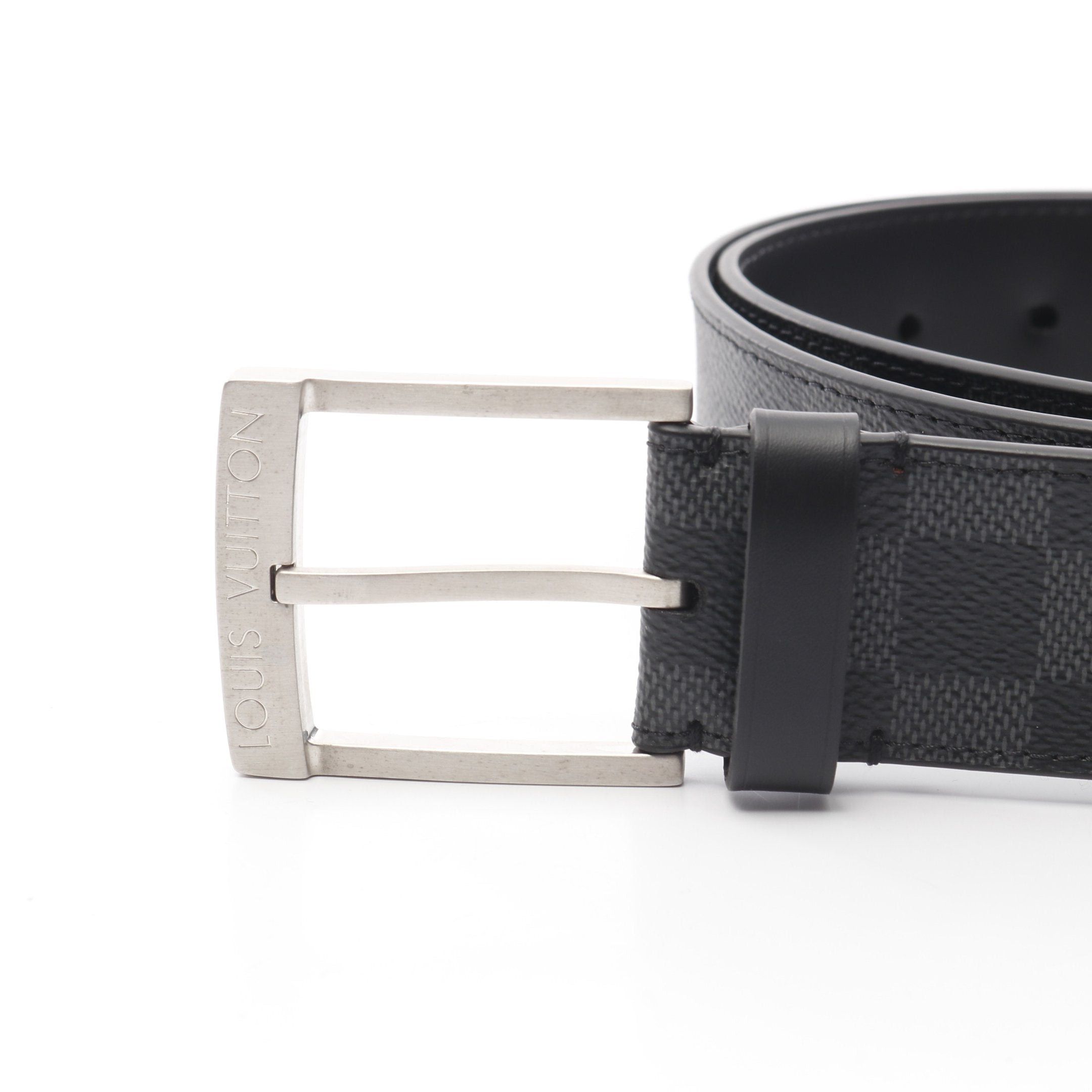 Louis Vuitton Louis Vuitton Ceinture Downtown Damier Graphite Belt Black Size ONE SIZE - 2 Thumbnail