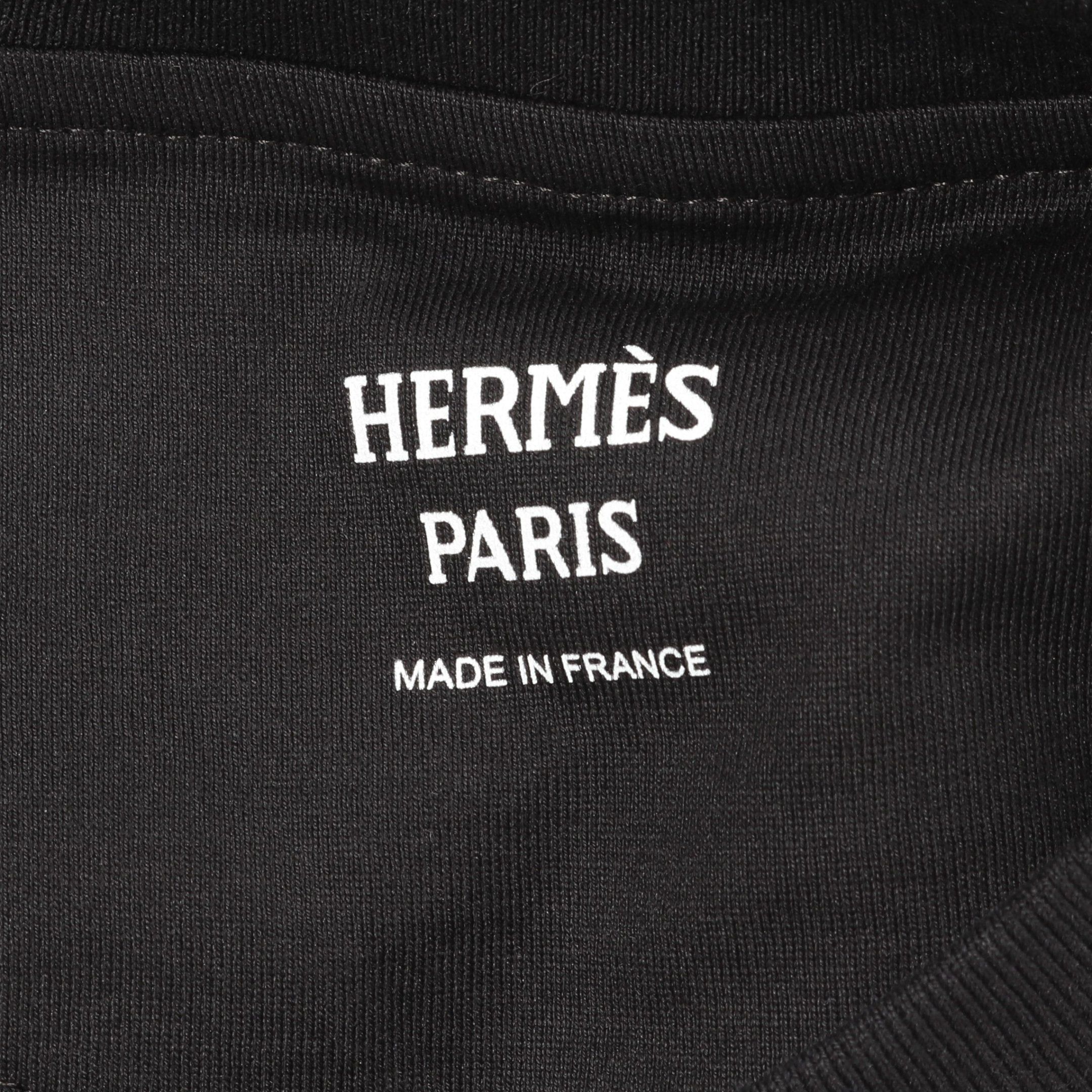 Hermes Hermes Cartouche T-Shirt One Piece Short Sleeve Cotton Black Size ONE SIZE - 3 Thumbnail