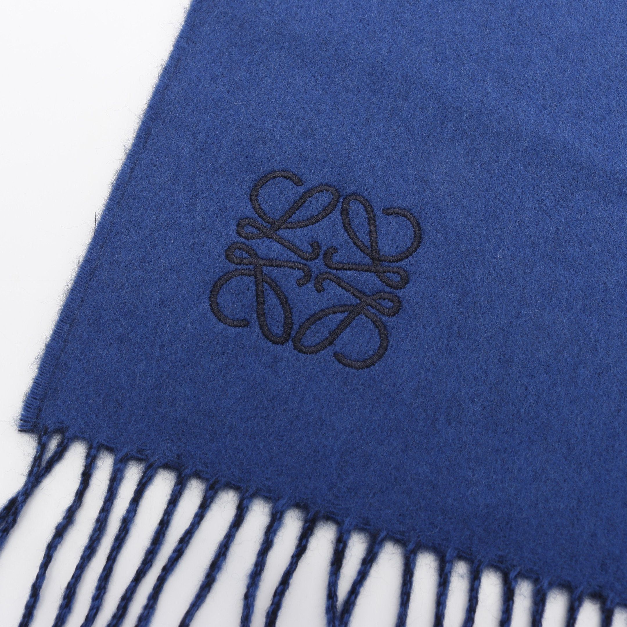 Loewe Loewe Anagram Scarf Wool Cashmere Blue Navy Yellow Size ONE SIZE - 4 Thumbnail